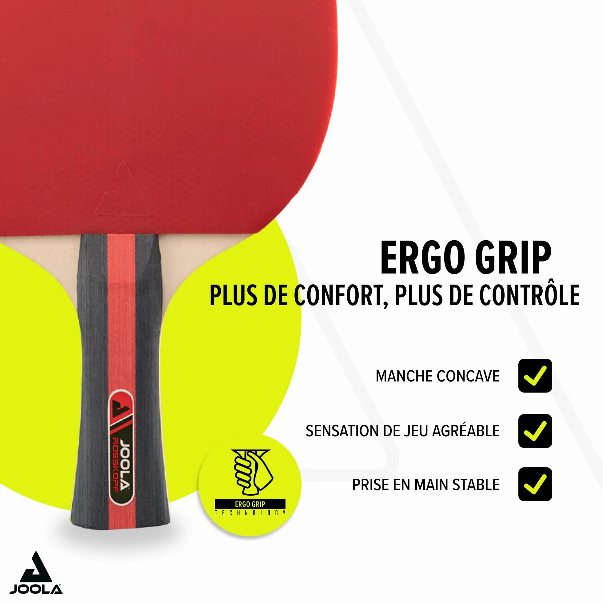 Joola Rosskopf Lot de 5 Raquettes de Tennis de Table + 3 Balles 40+ mm Rouge/Noir