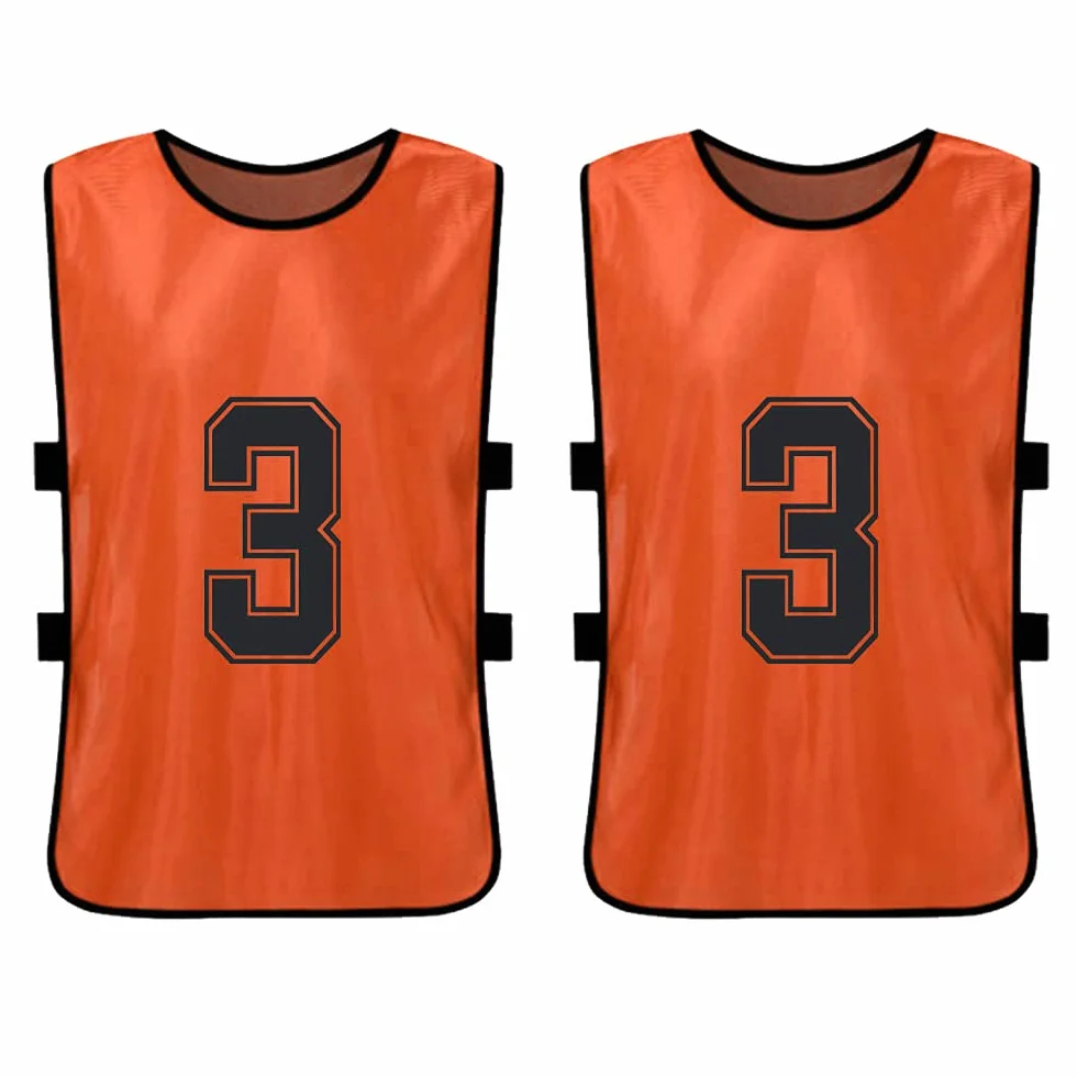 12 PCS Adultes Football Pinnies Maillots De L'équipe De Football À Séchage Rapide Dossards Numérotés Pratique