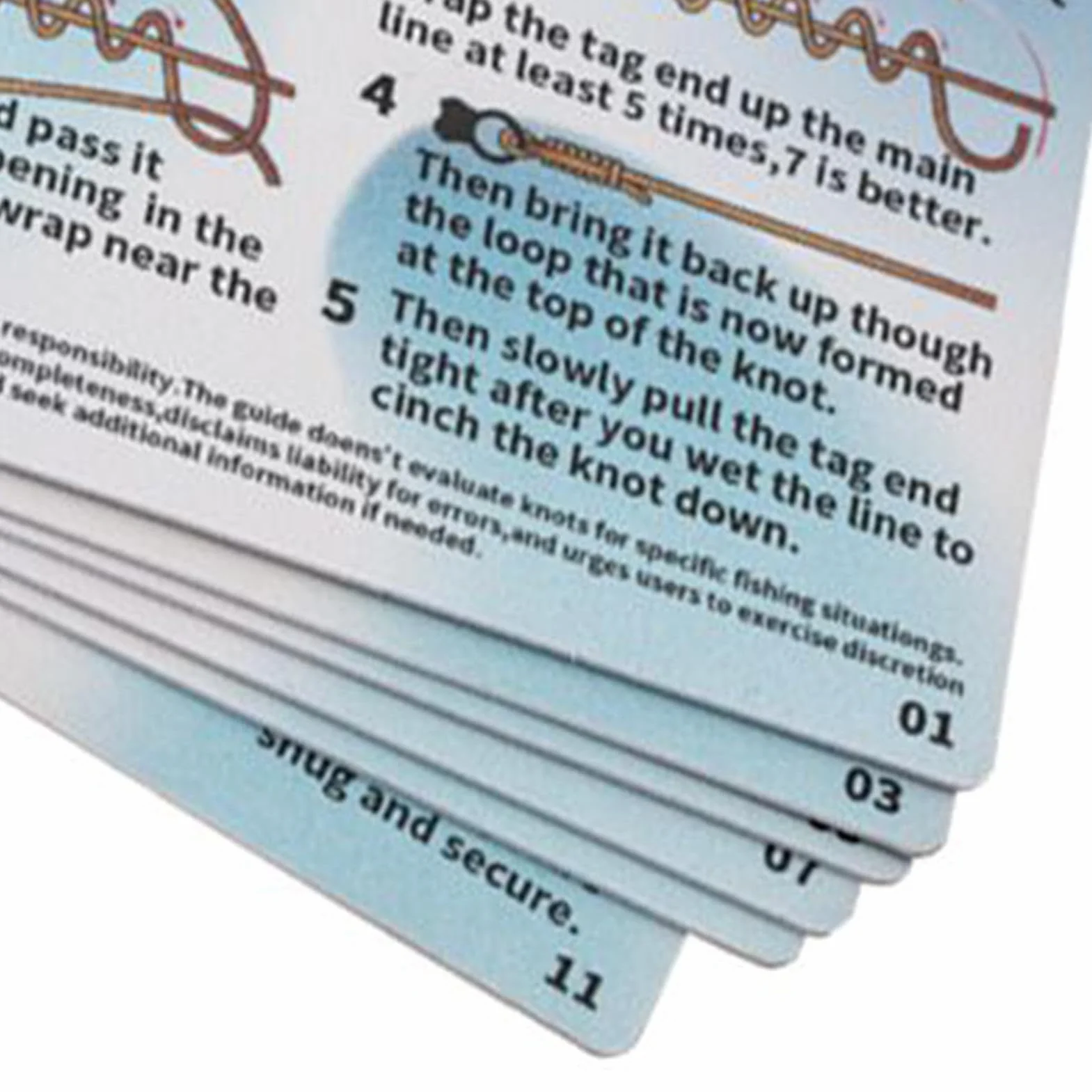 Kit de 6 cartes guide nœud de pêche étanches, système d'apprentissage illustré pour débutants, accessoire de pêche pour bassin et lac