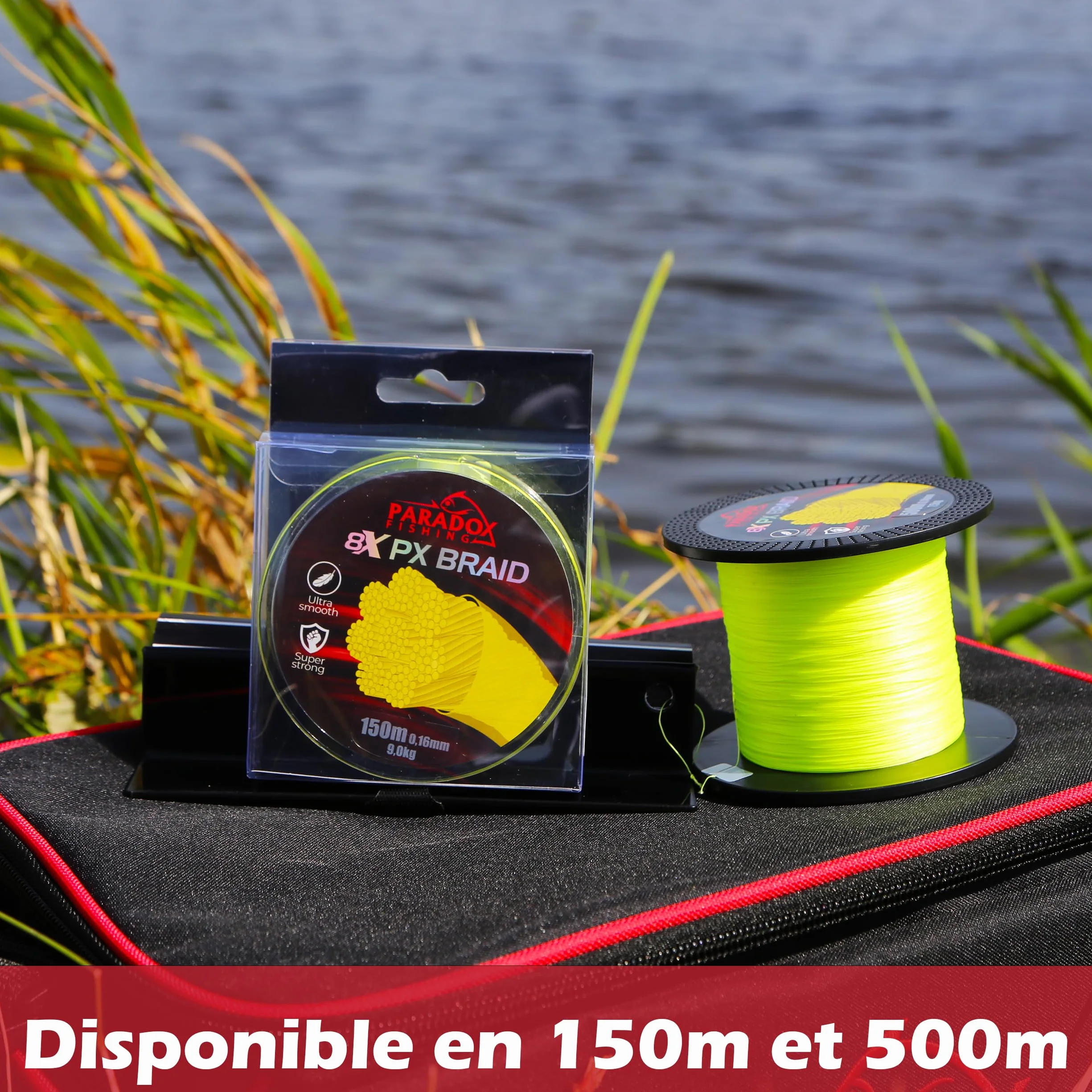 Paradox Fishing PX Tresse Peche 8 brins 0,07mm-0,28mm 150m/500m étroitement tressés