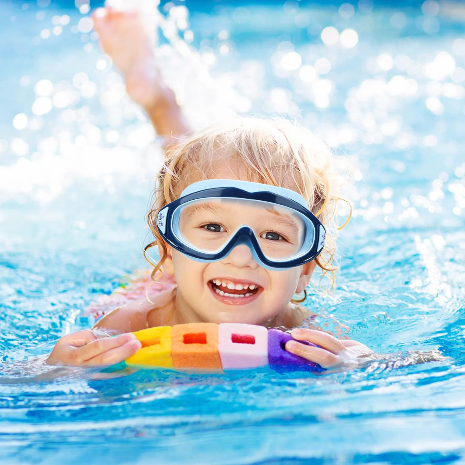 Lunettes de plongée pour enfants 3-15 ans avec protection UV grand angle