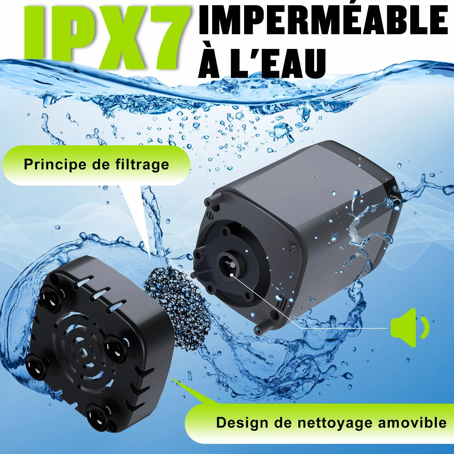 Pompe de Douche Électrique Rechargeable Imperméable Kit Douche de Camping Portable avec Afficheur Intelligent Pomme de Douche 4 Modes