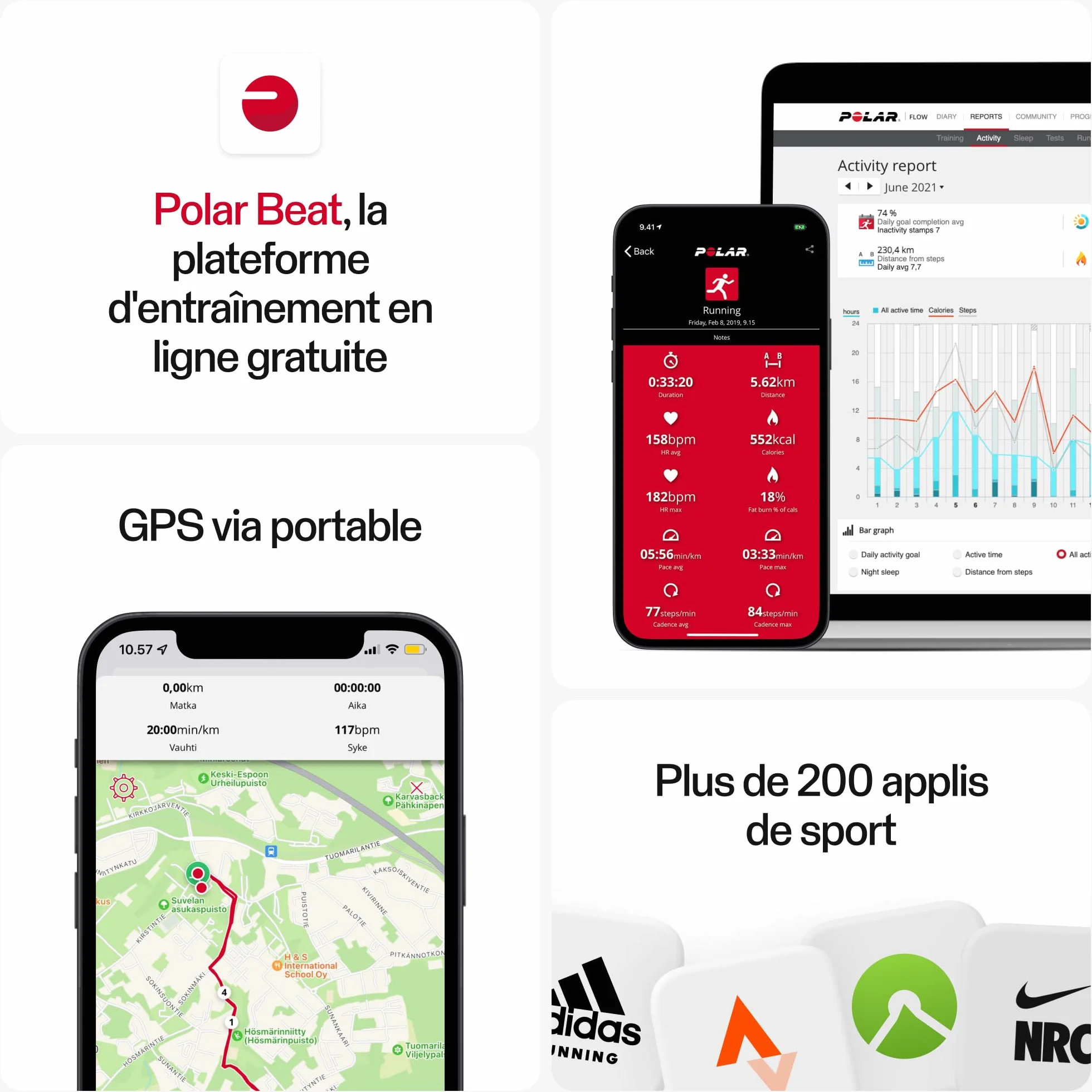 Polar H10 Capteur de Fréquence Cardiaque Noir Ant+ Bluetooth ECG VFC Étanche Bracelet Lavable Pile Remplaçable M-XXL 75-115cm