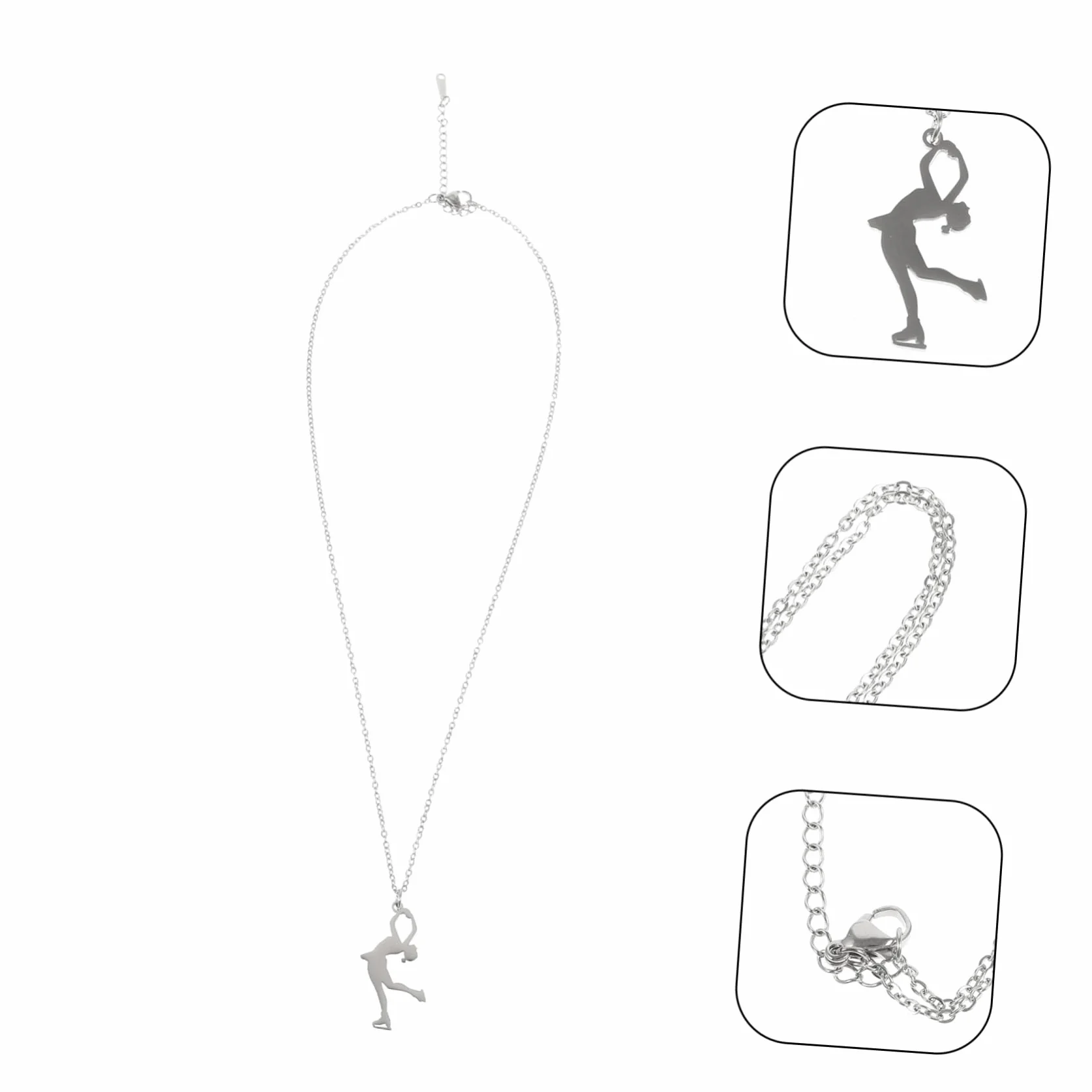 Pendentif Gymnastique en Acier Inoxydable Collier Métal Mixte Chaîne de Cou