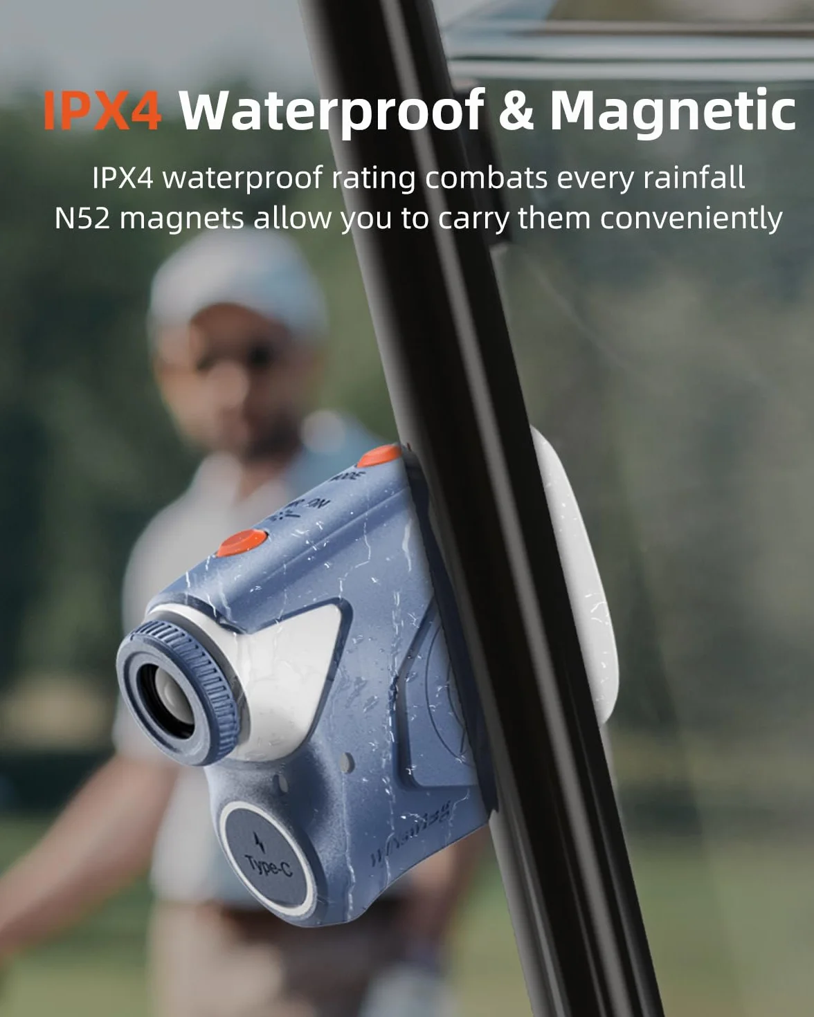AOFAR GX6 Télémètre de Golf Rechargeable 1000Y avec Aimant, Vibration de Verrouillage, Pente, 7X, Imperméable