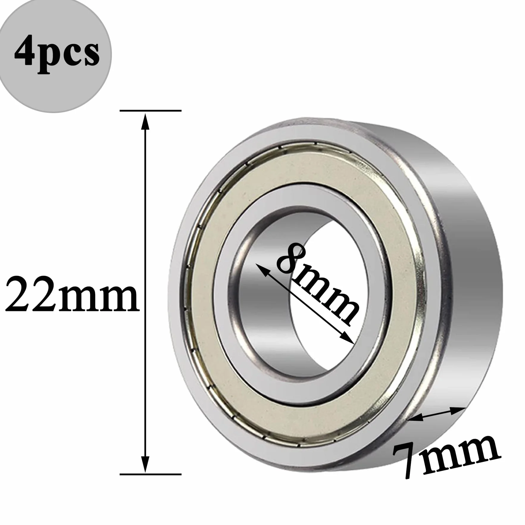 Roulements à Billes 608ZZ ABEC 7 Speed Bearings Métal Double Blindage Miniature Deep Groove pour Planche à Roulettes