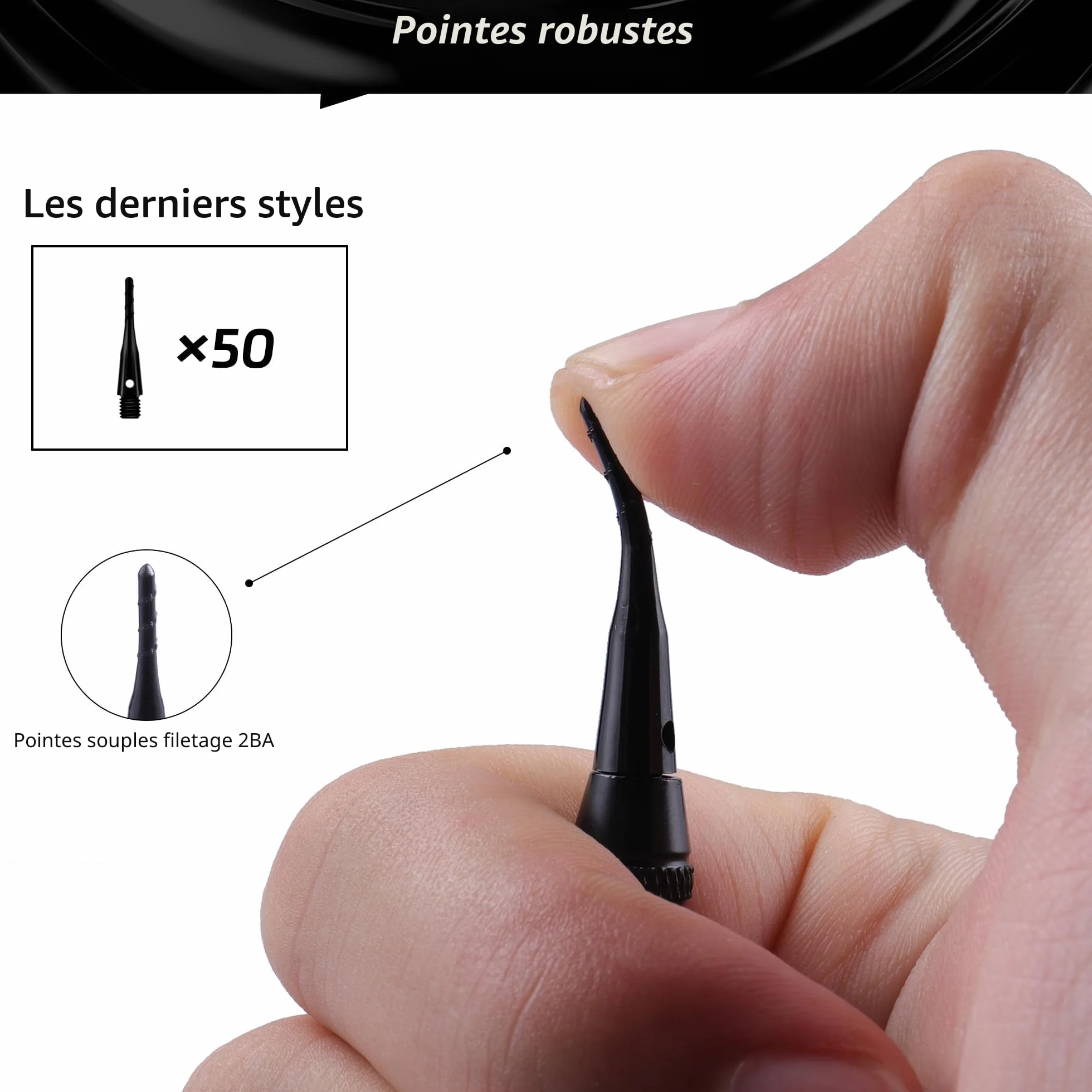 CyeeLife Flechette Pointe Plastique 12 Fléchettes 50 Pointes Set pour Cible Electronique