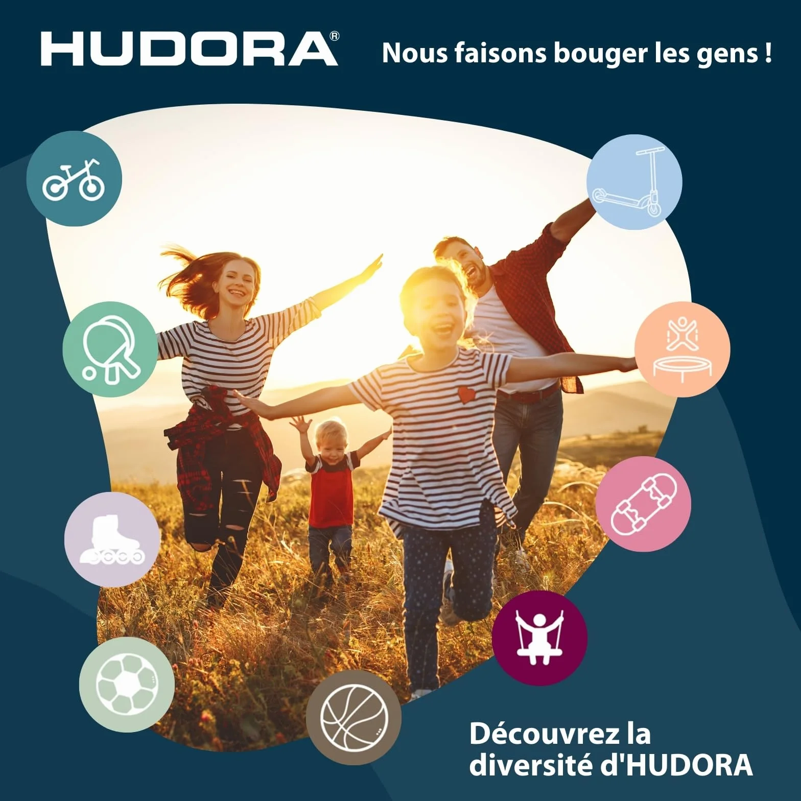 HUDORA But de Football Allround 300 - But Stable & résistant pour Enfants & Adultes - Dimensions typiques d'un But de Handball