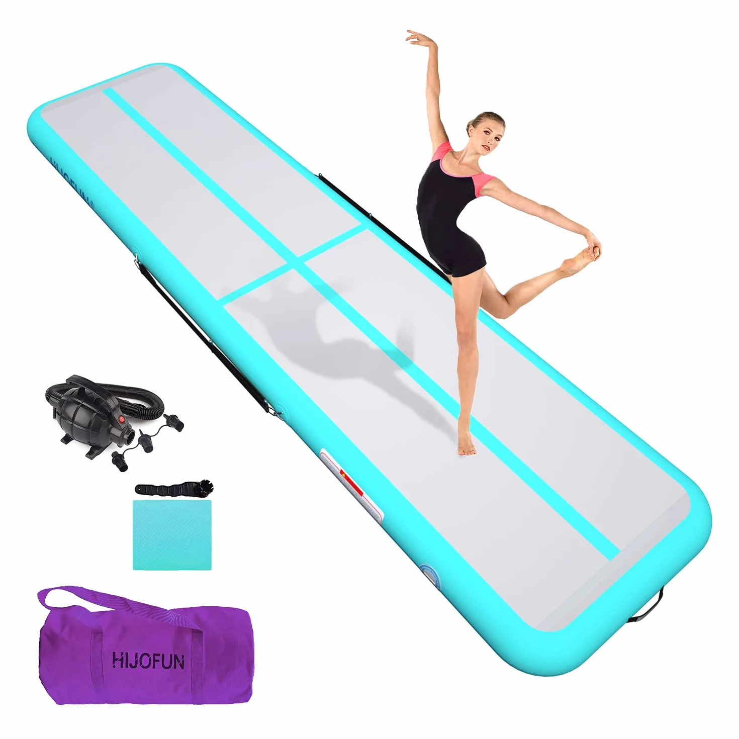 Tapis de Gymnastique Gonflable Air Floor Mat 3M 4M 5M 6M avec Pompe 10/20cm d'épaisseur