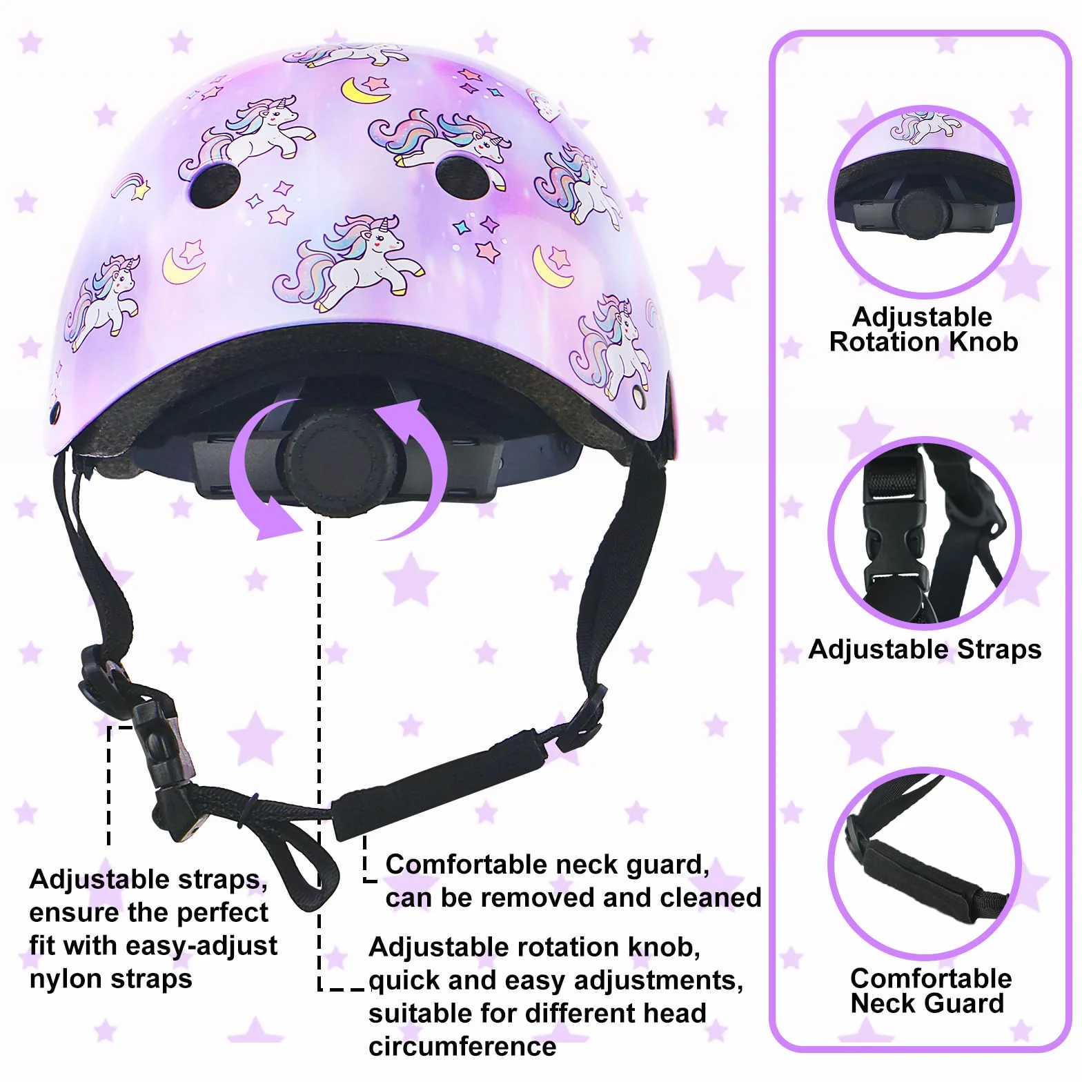 Casque de vélo réglable pour Enfants Filles Skate Protection