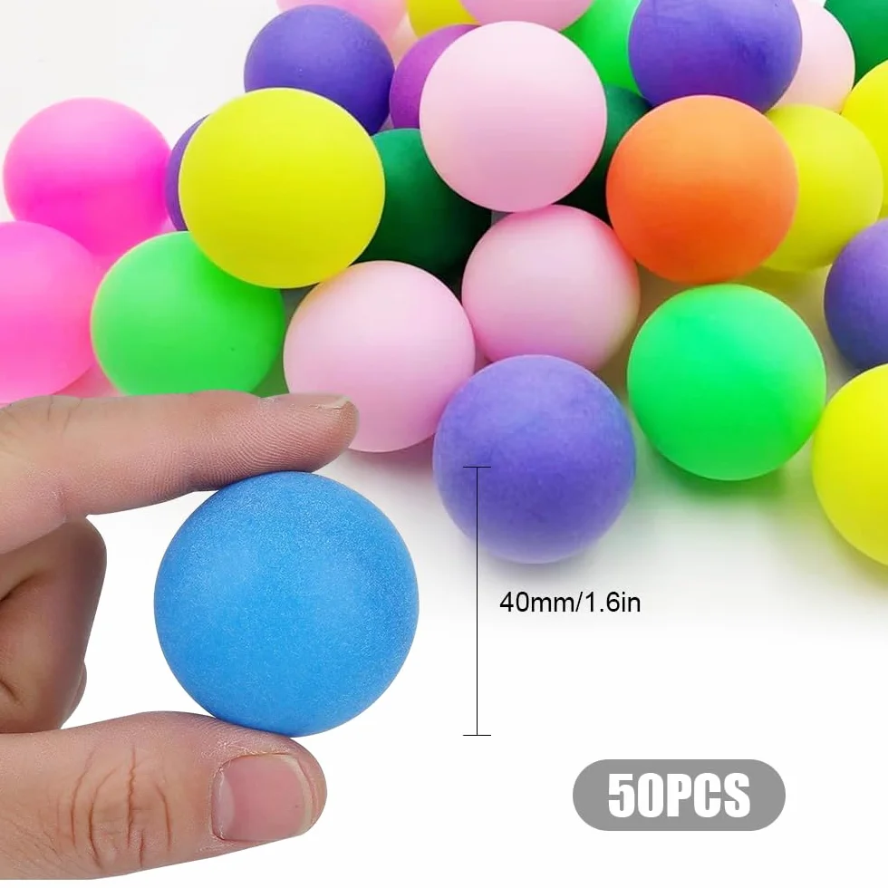 Balles de Ping Pong 40 mm 50 Pièces Mizikuu pour Entraînement Décoration Fête