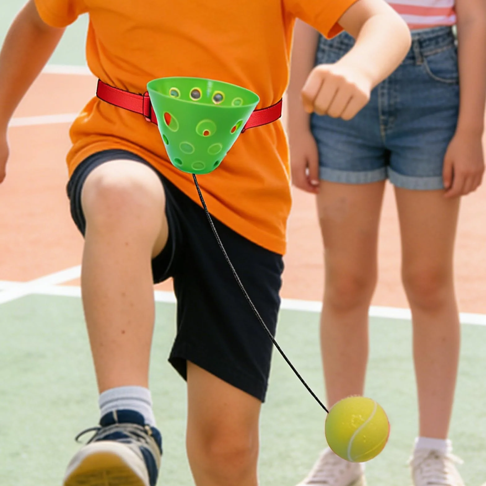 Jeu De Balle Oscillant avec Ceinture Abdominale Réglable - Jeux De Billes De Fête pour Amis Étudiants