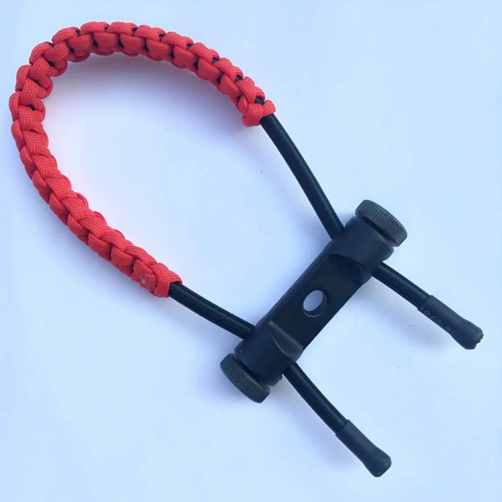 Bracelet de tir à l'arc Namvo - Sangle de poignet réglable en cuir durable - Rouge