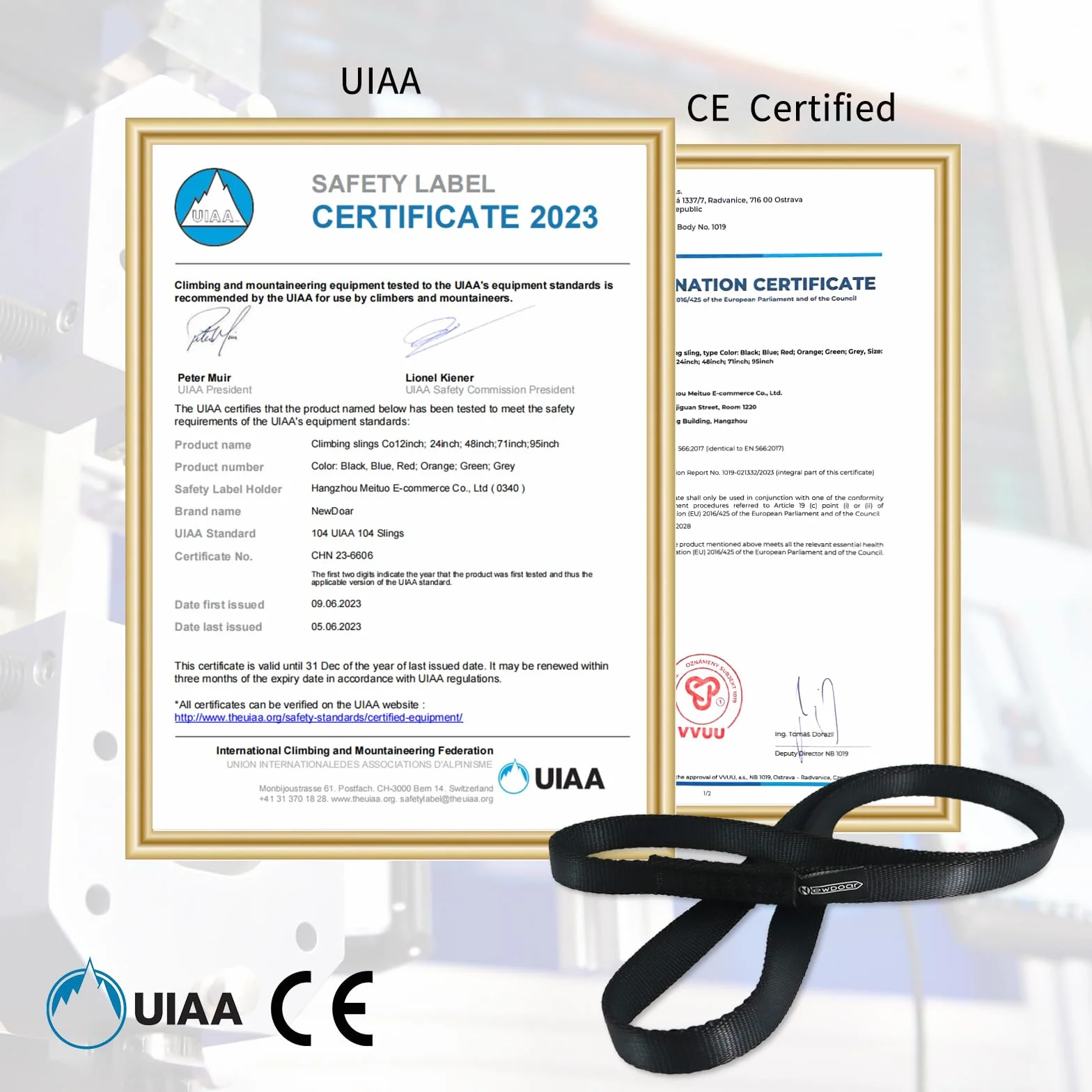 Escalade Sling 16mm Nylon Runners ČSN EN566:2017 UIAA 104 Certifié 22KN 4840LB Cordon Utilitaire