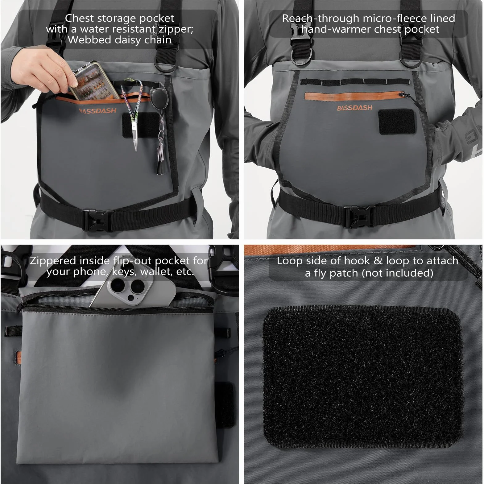 Bassdash Flex Cuissardes en Nylon Respirant Imperméables Pêche à la Mouche