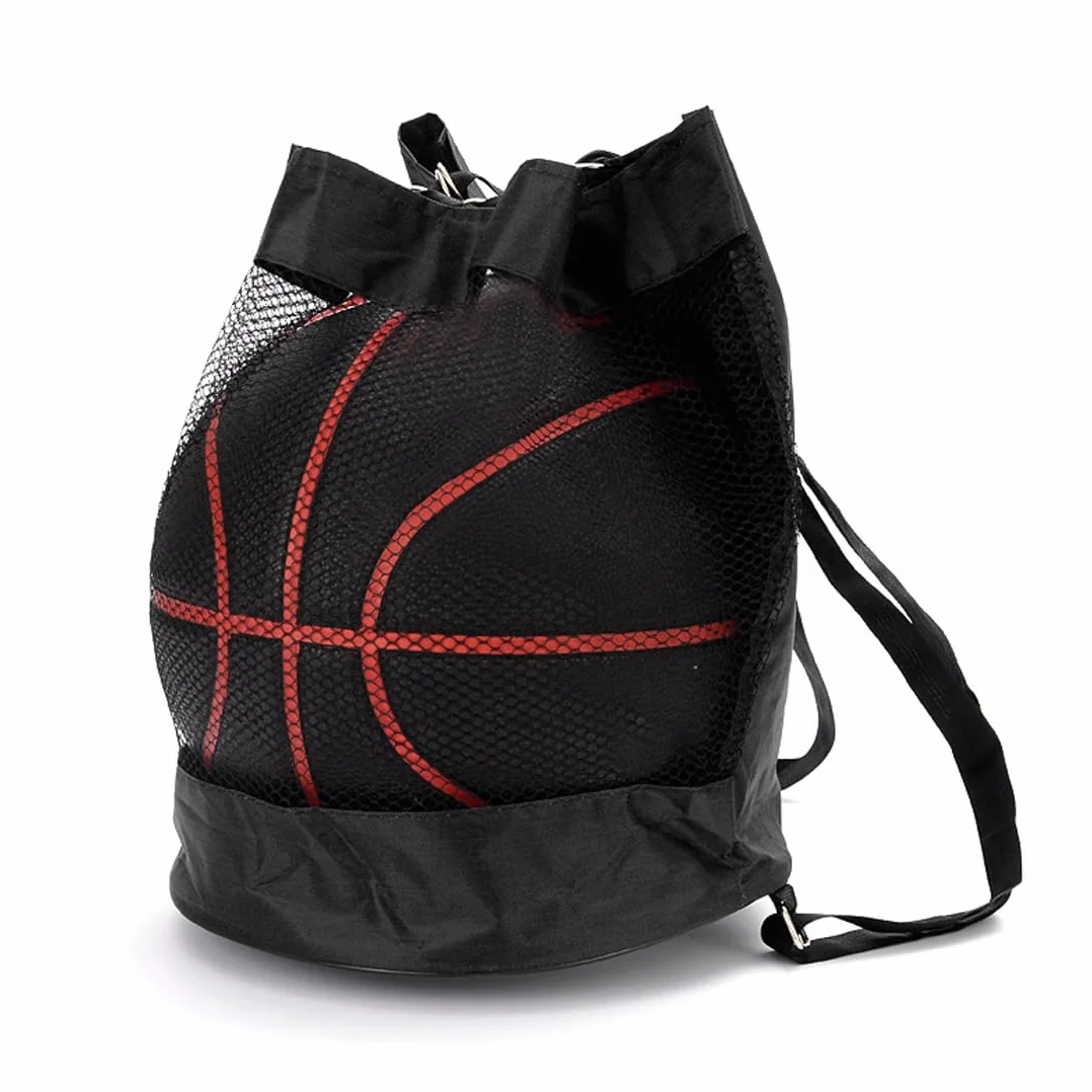 WeddHuis Sac à Ballons Filet de Ballon de Football Sac de Sport Polyvalent Sac de Plage en Mesh Sac à Dos de Gym Filet Portable pour Football Basketball Tennis Volleyball Rugby
