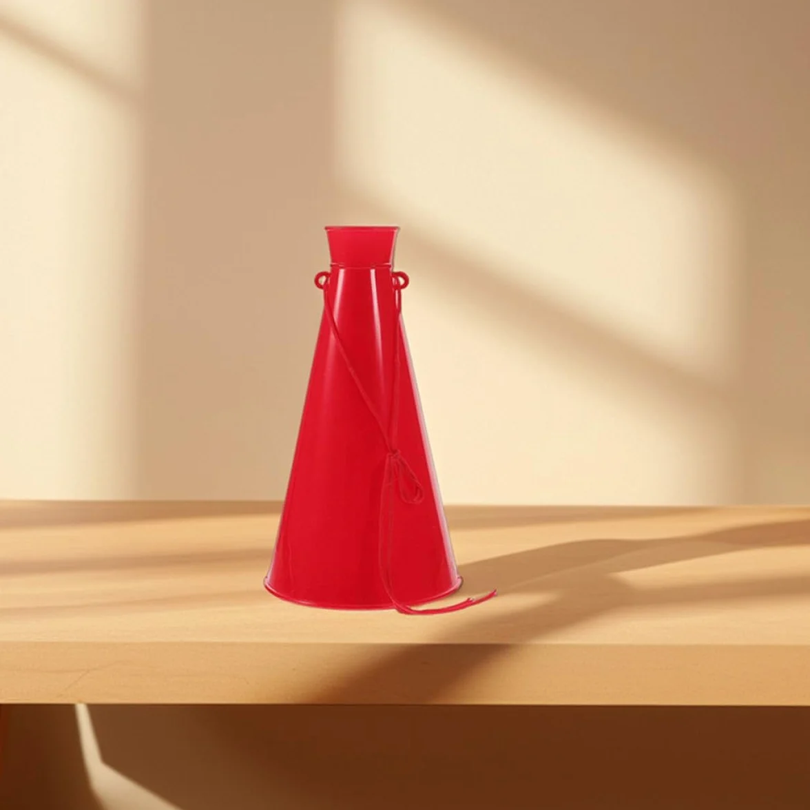 Alasum Lot de 2 Mégaphones Portables en Plastique Rouge pour Fêtes et Événements Sportifs