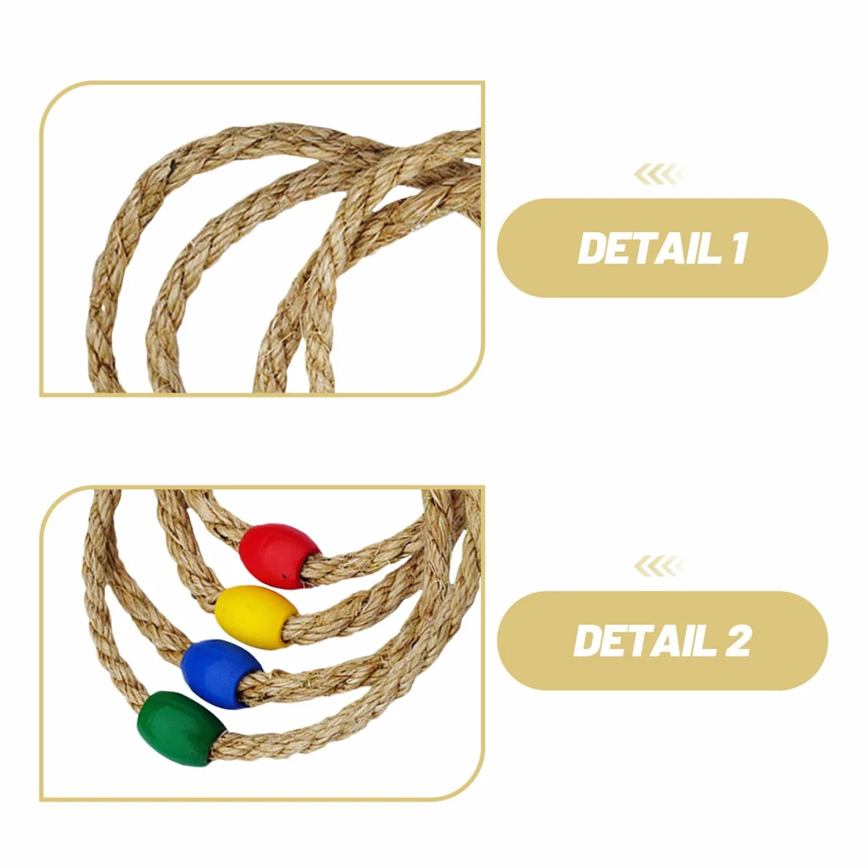 UPKOCH Jeu de Lancer d'Anneaux en Corde Naturelle 8 Pièces pour Enfants Activité Extérieure Coordination Main-Œil