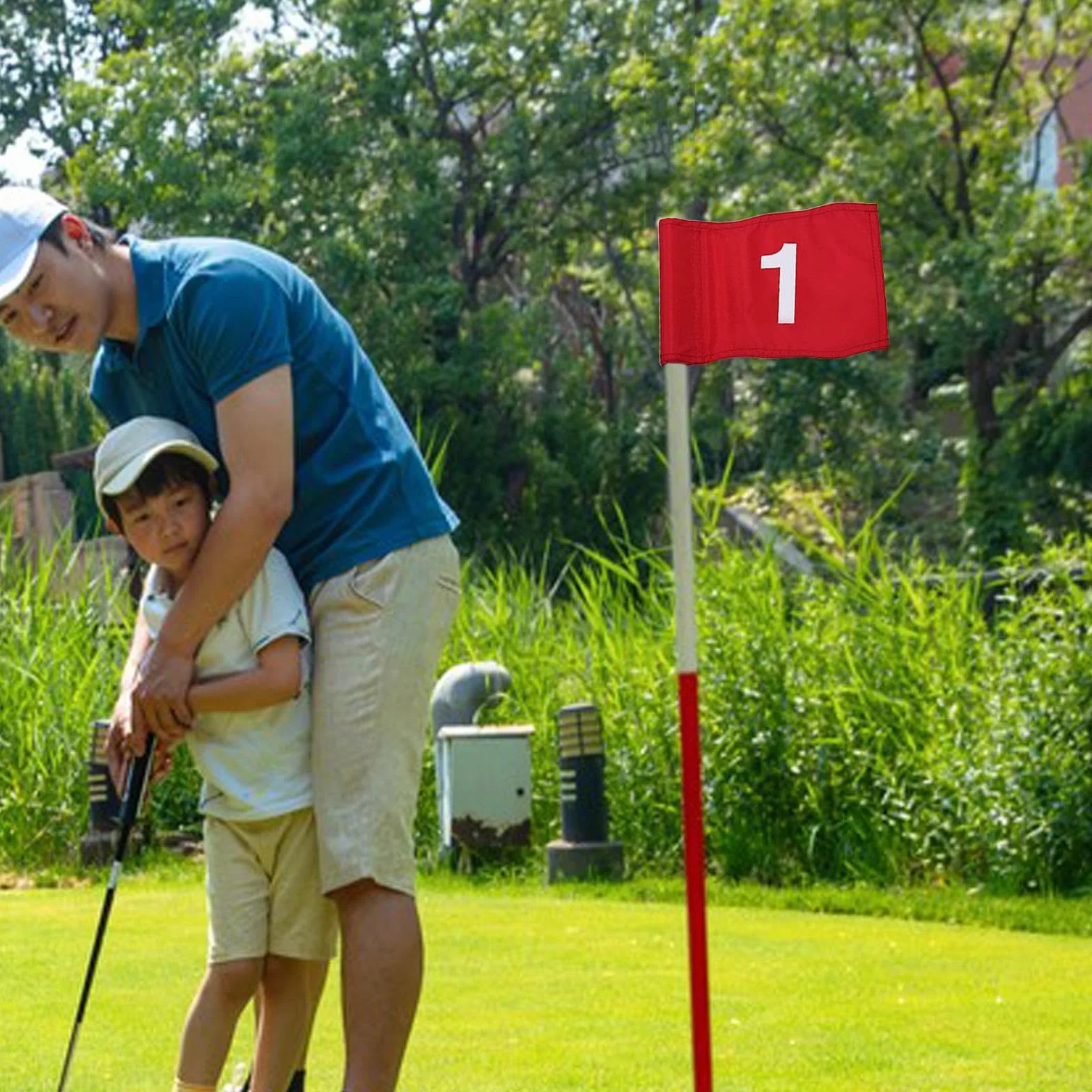 Drapeaux de Golf avec Tube inséré, Drapeau Vert pour Parcours d'entraînement extérieur