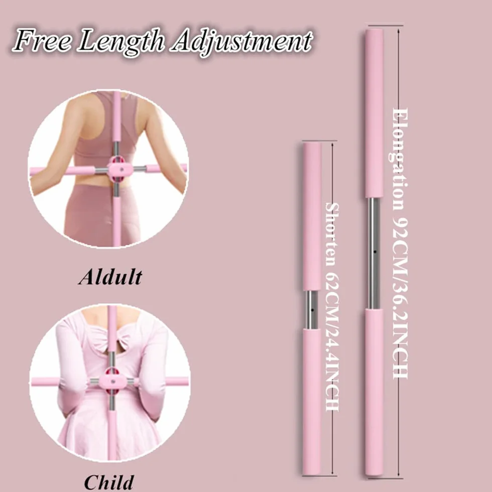 Poteau de Yoga pour Correction de Posture, Bodybuilding Pilates Stick Entraînement Complet du Corps