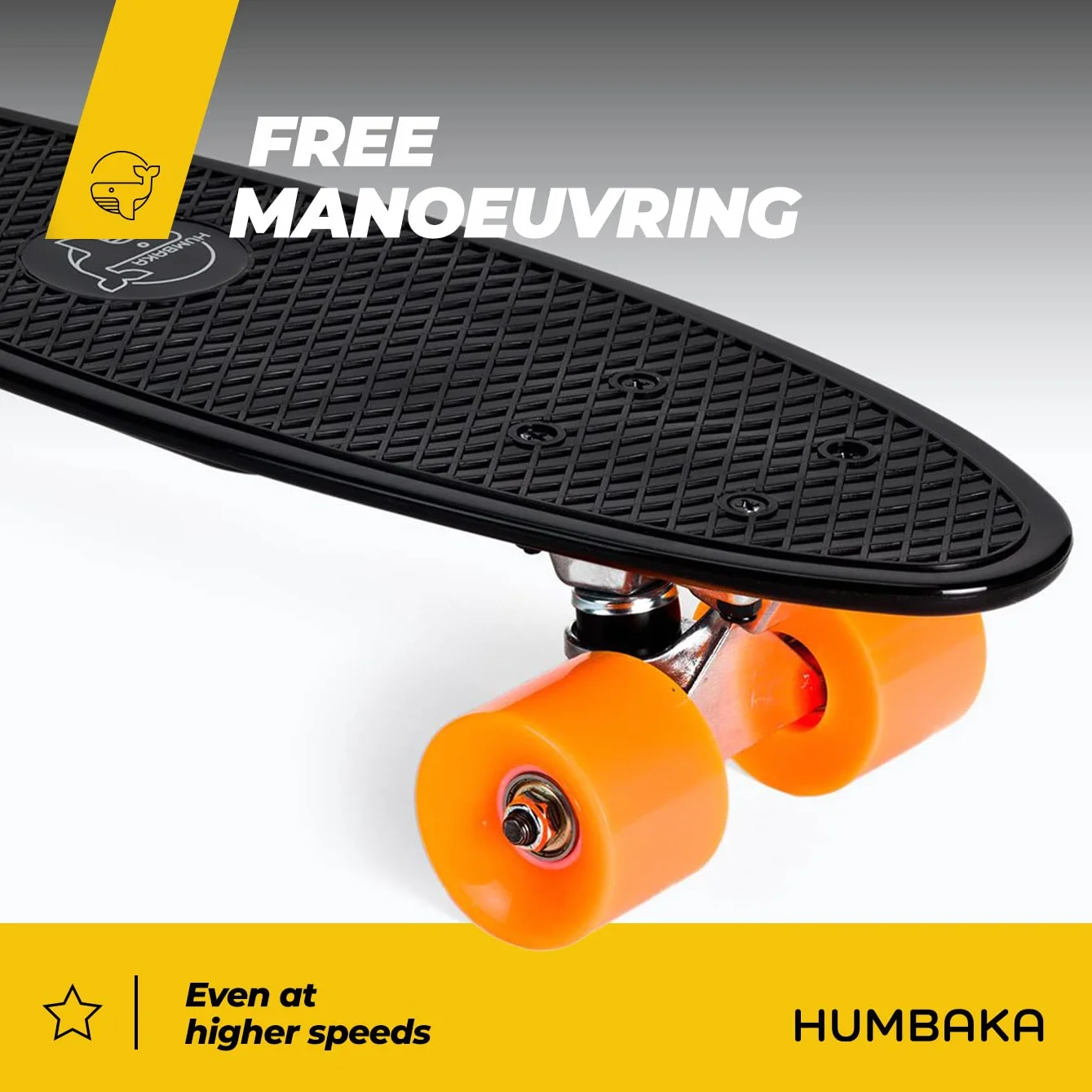 Fisk Skateboard enfant camion aluminium roulements ABEC-7 roues polyuréthane noir