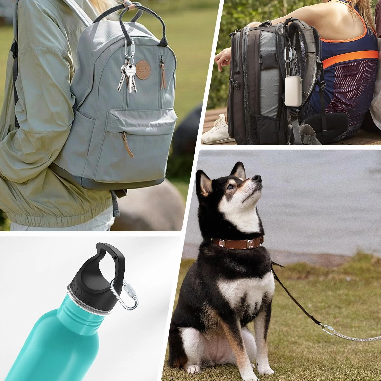 Petits Mousquetons en Acier Inoxydable 3.5mm avec Vis, Maillons Rapides pour Camping et Randonnée