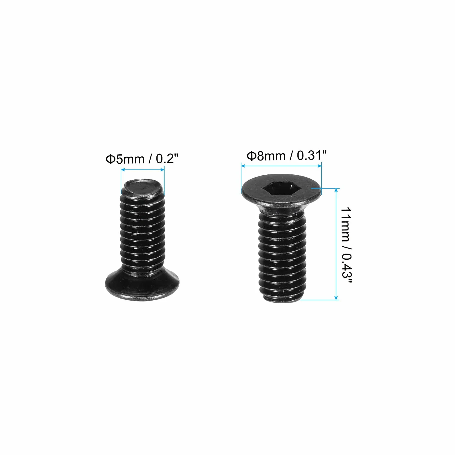 PATIKIL Vis Fixation Trottinette 16 Pièces Métal Kit Remplacement Compatible M365 Noir