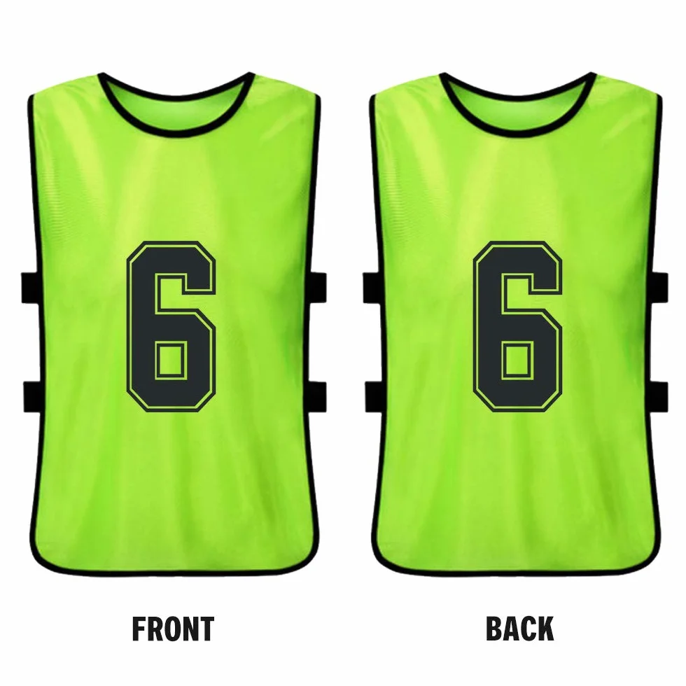 12 PCS Adultes Football Pinnies Maillots De L'équipe De Football À Séchage Rapide Dossards Numérotés Pratique