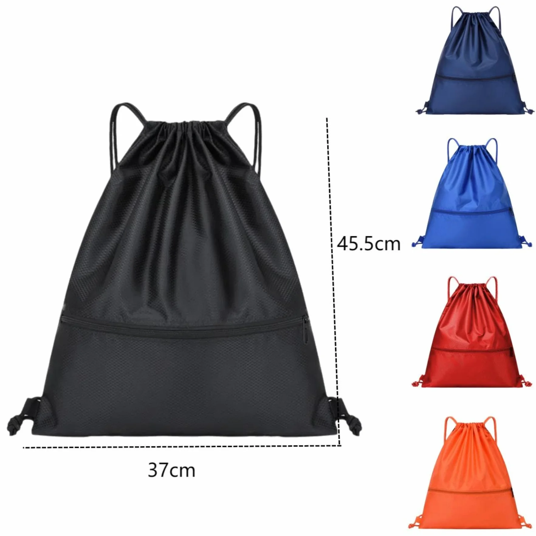 Sac à dos à cordon étanche en tissu Oxford Noir S