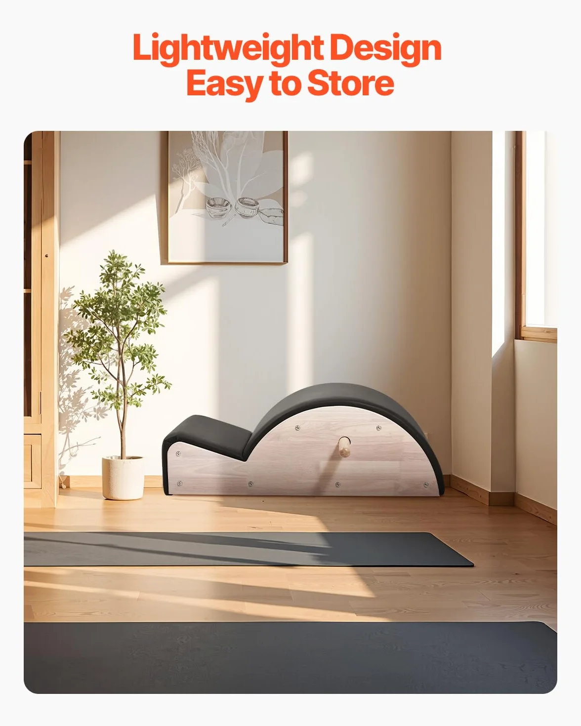 VEVOR Correcteur de Colonne Vertébrale Pilates, Arc Pilates en Bois d'Hévéa, Accessoire Yoga, Exercices Équilibre Étirement Renforcement Tronc
