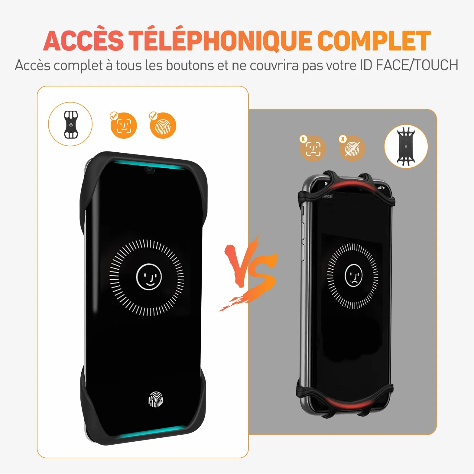 Support Téléphone Vélo Moto 360° Rotation Universel 4.5-7 Pouces Smartphones
