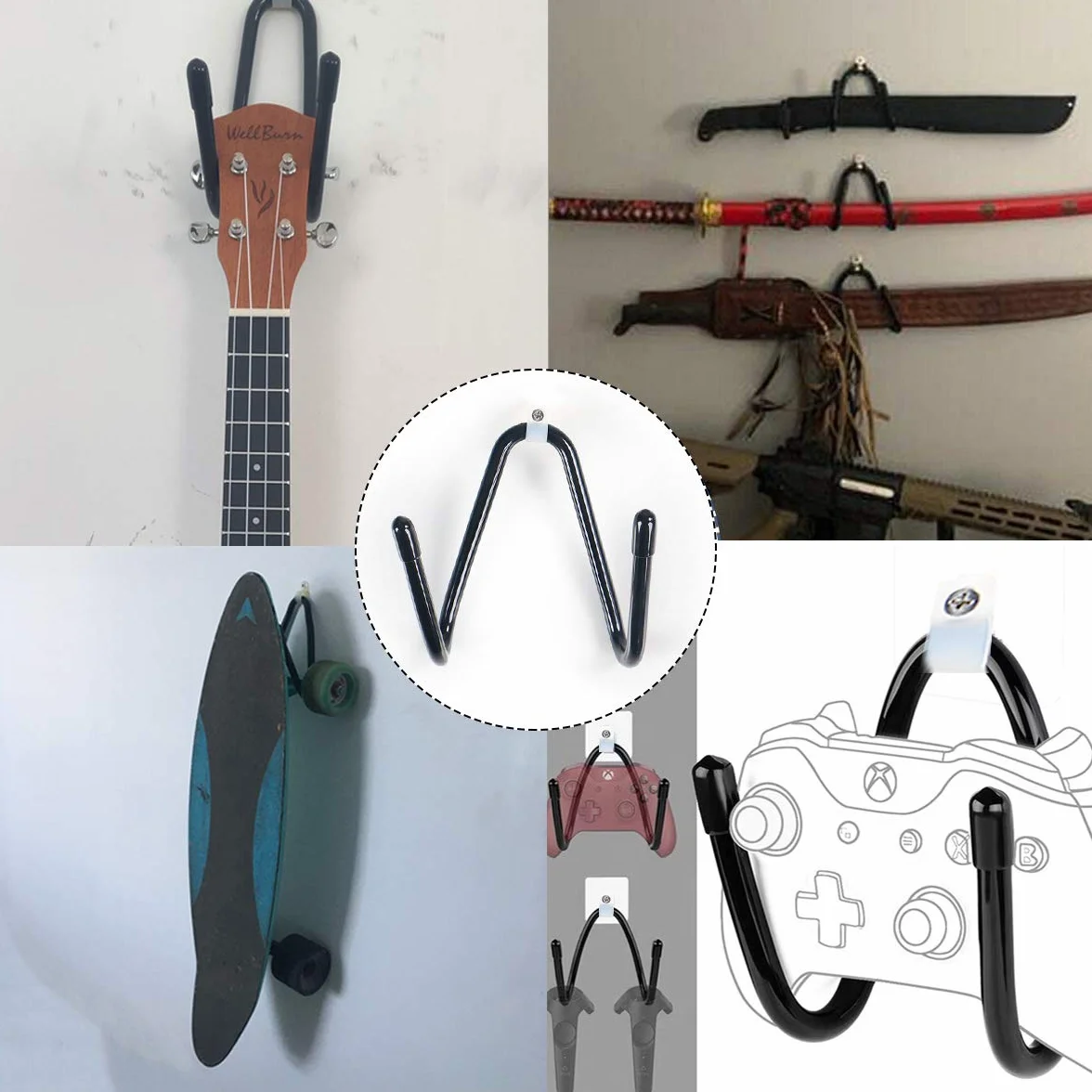 Support mural pour skateboard, crochet de suspension avec vis, pour skateboard longboard pennyboard guitare