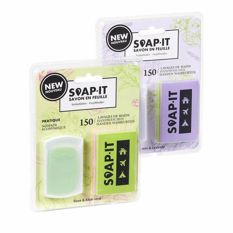 Papier savon portable 150 feuilles mini savon voyage