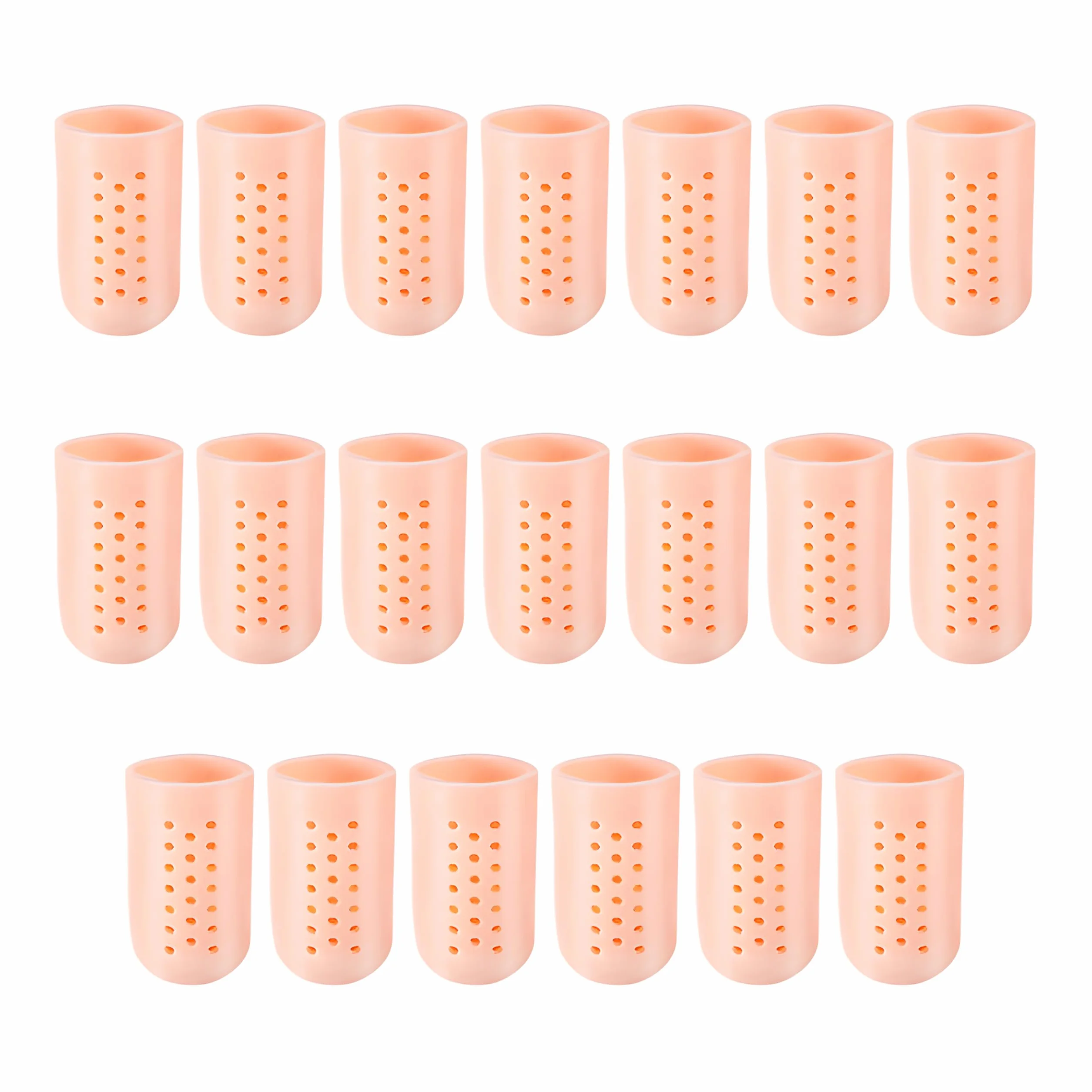 Protège-doigts en gel respirants, manchons silicone souple transparent, protection anti-frottement, lot de 20