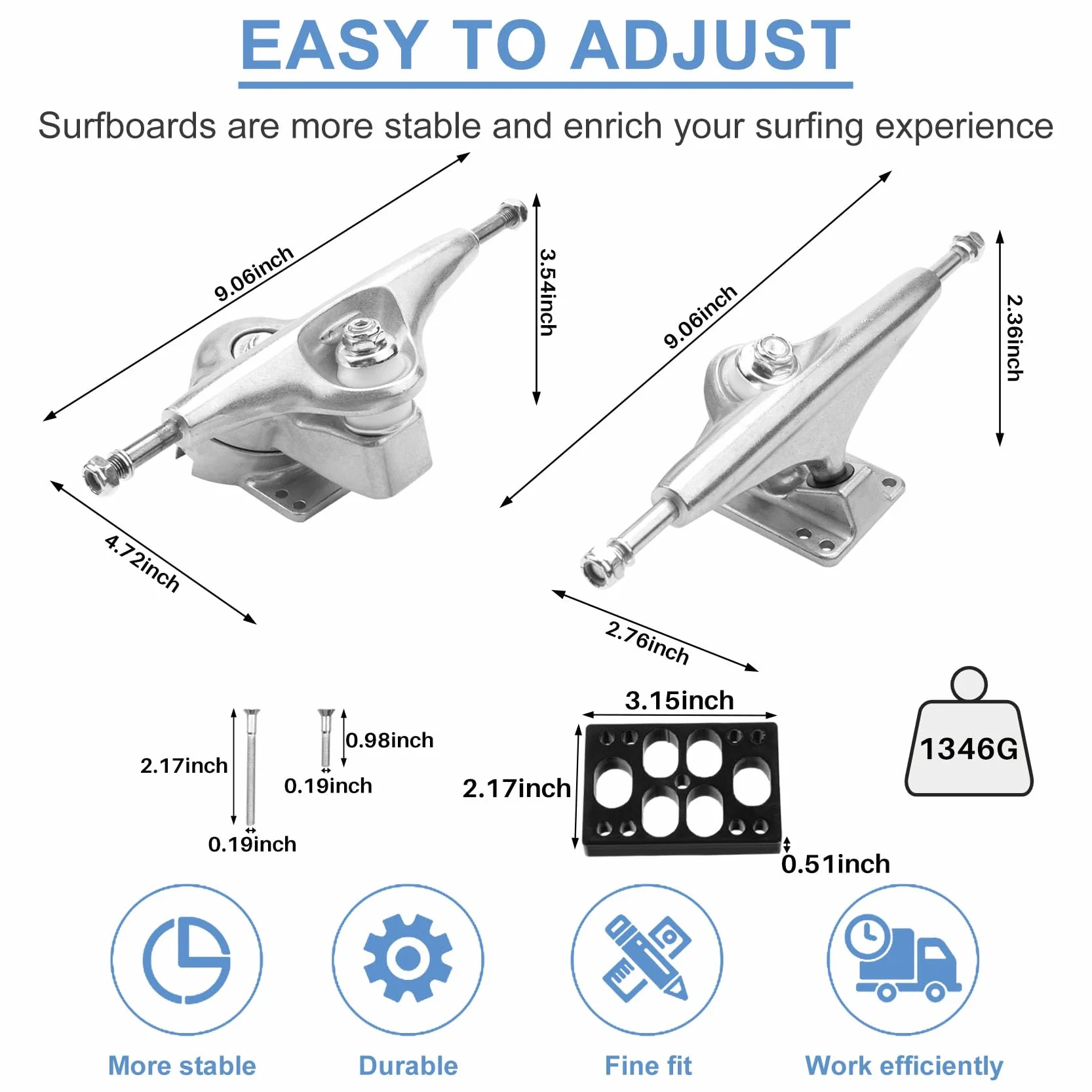 BrüCke Surfskate Adaptateur Ensemble de joints d'argent pour S6 rouge