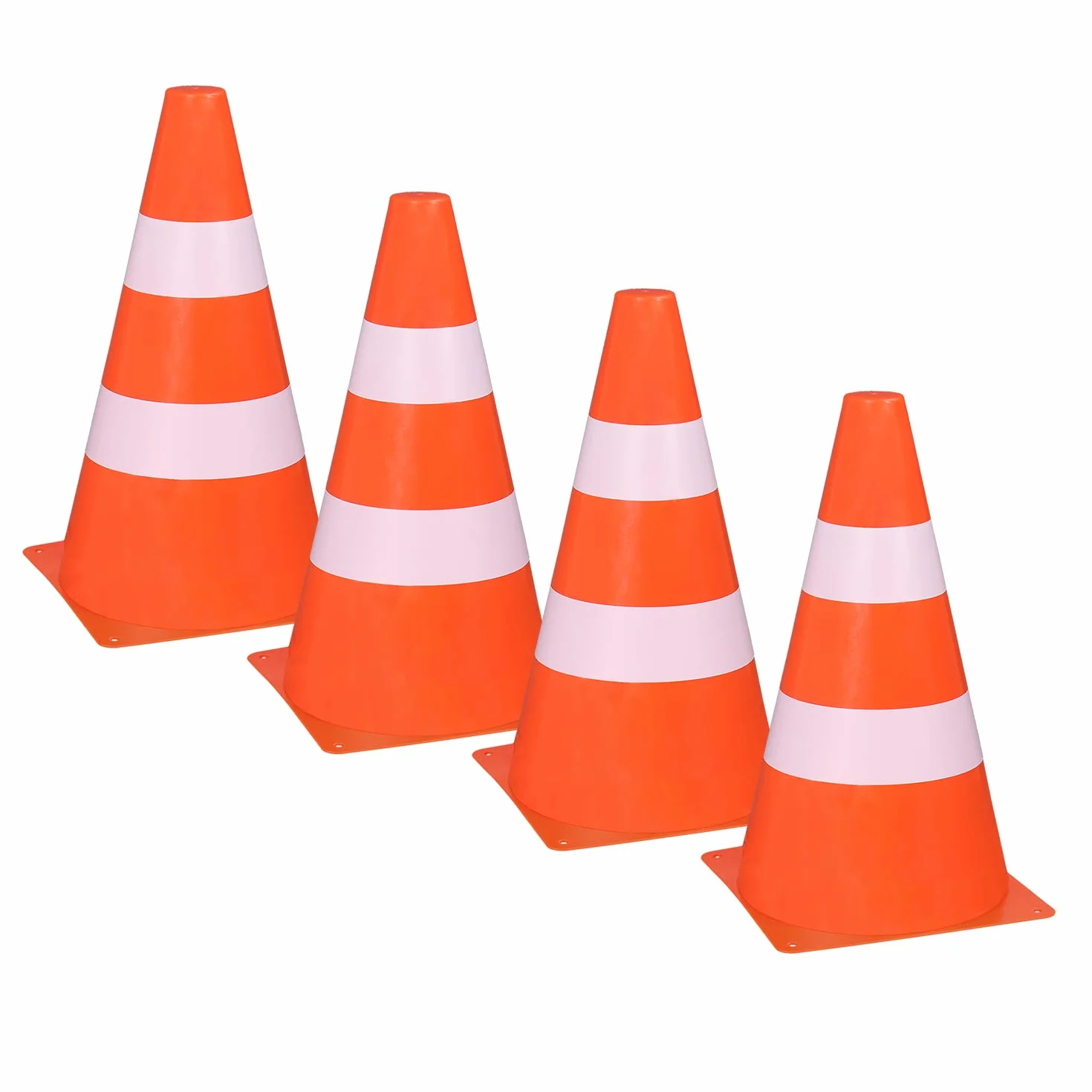 Idena Lot de 4 cônes de signalisation en Plastique Orange 24 x 13,5 cm pour Sport Extérieur