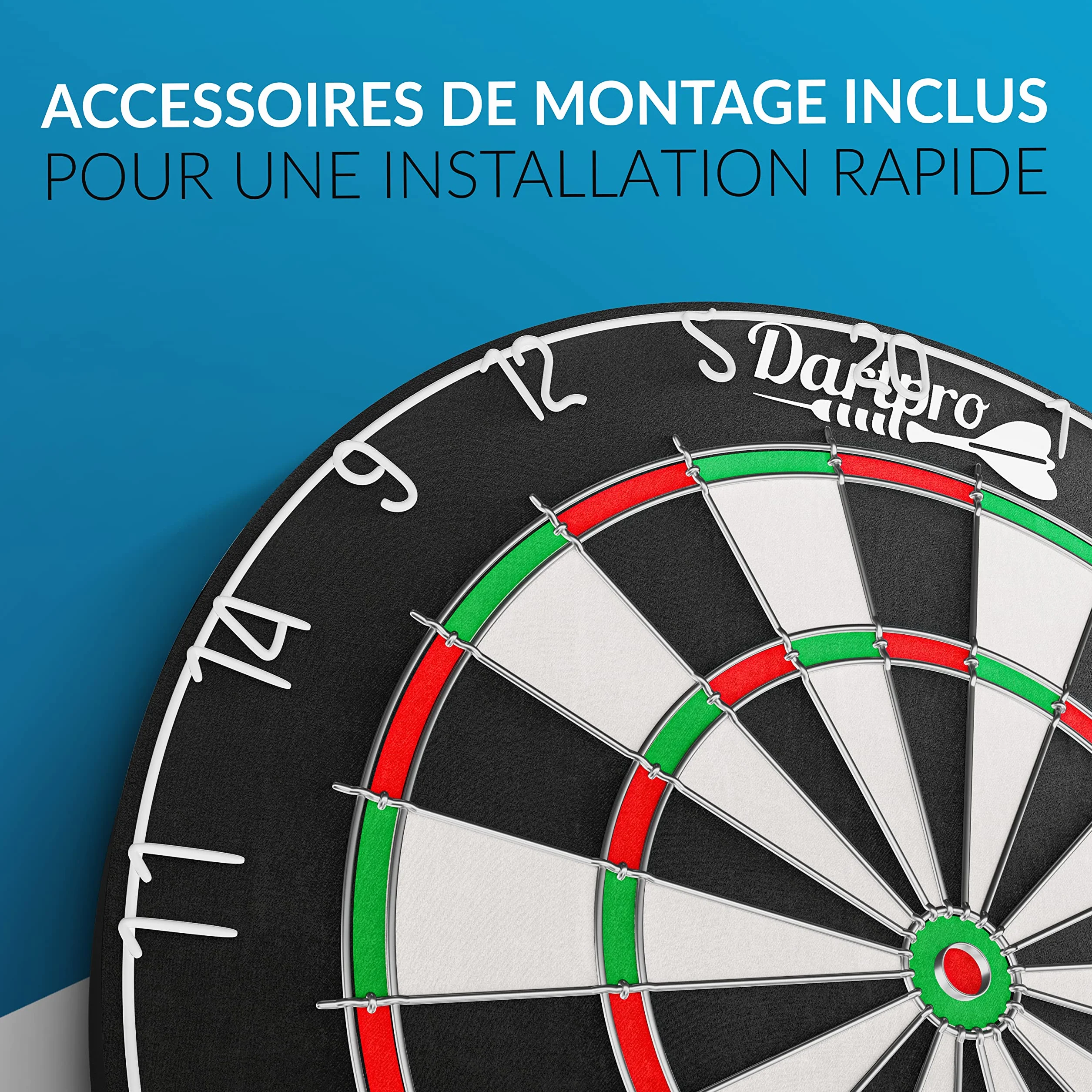 DartPro Jeu de fléchettes professionnel en sisal autorégénérant fils extra fins