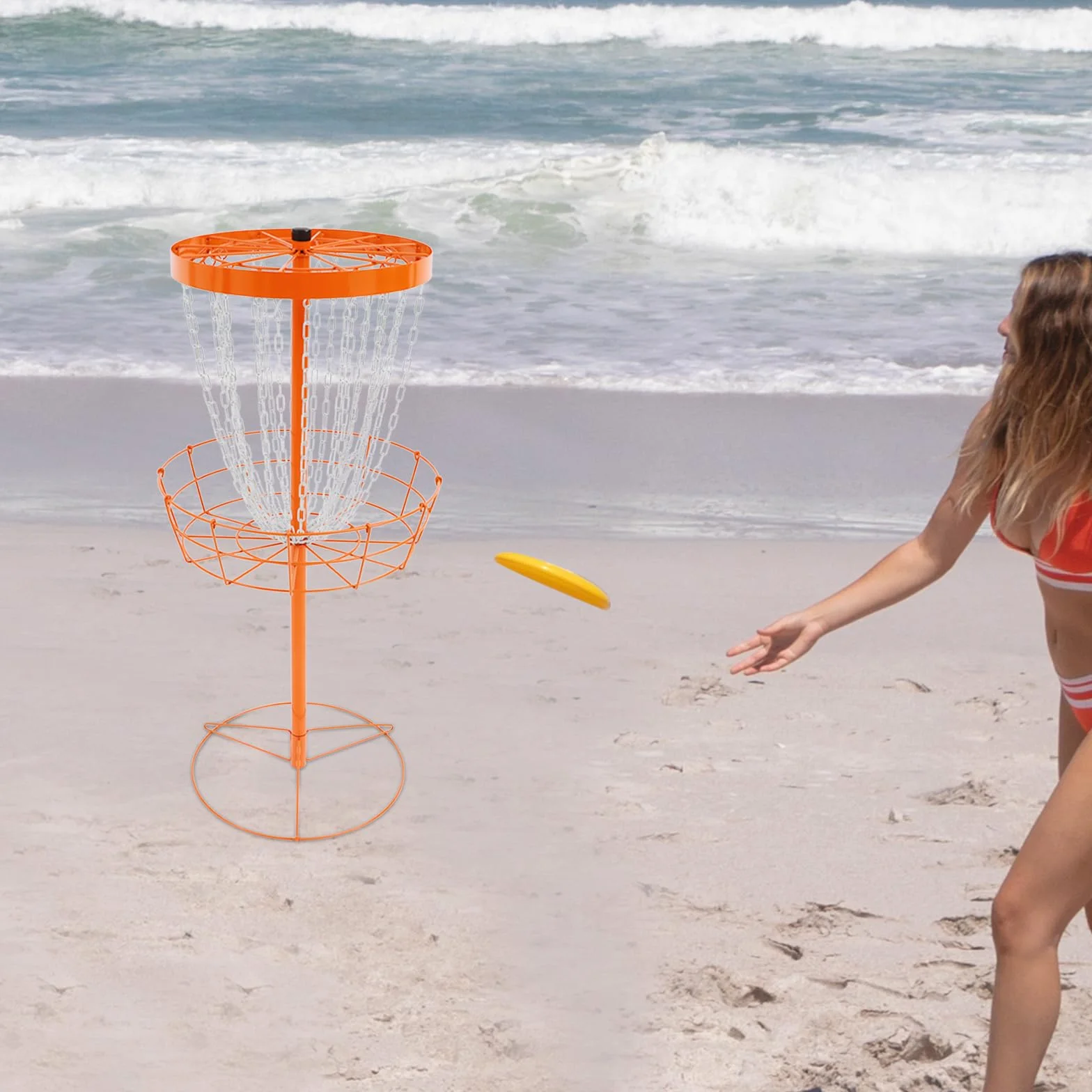 Disque Support d'entraînement de golf portable cible panier en fer double couche extérieur