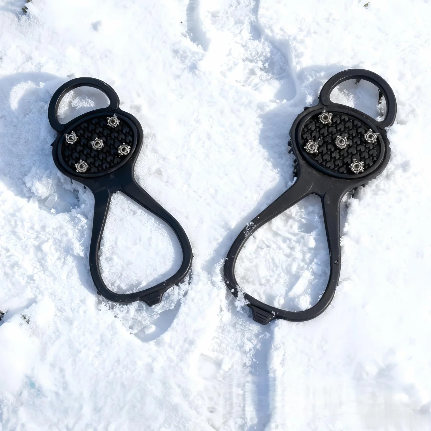Crampons Neige Chaussures Randonnée Pointes Acier Inoxydable Protection Facile Enfiler Sports Hiver Extérieur