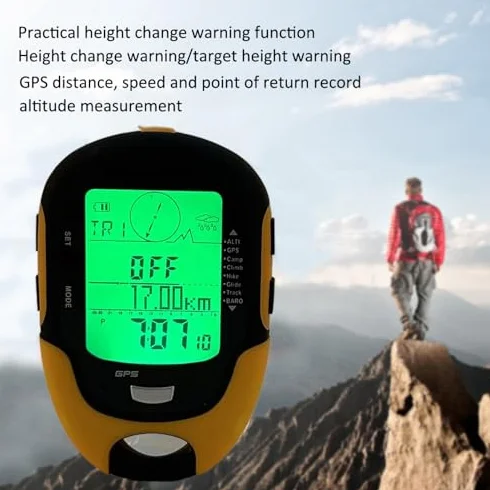 Keenso Altimètre Électronique Extérieur GPS FR510 ABS IPX4 Boussole Navigation Température Humidité