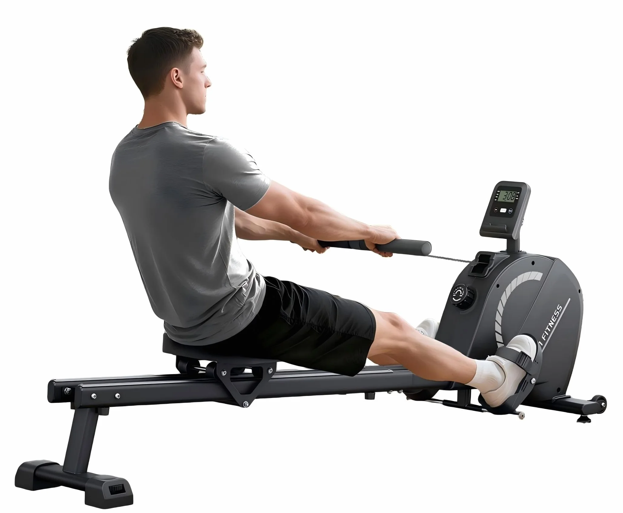 Rameur Pliable Magnétique 16 Niveaux Résistance Silencieux avec APP Support Tablette