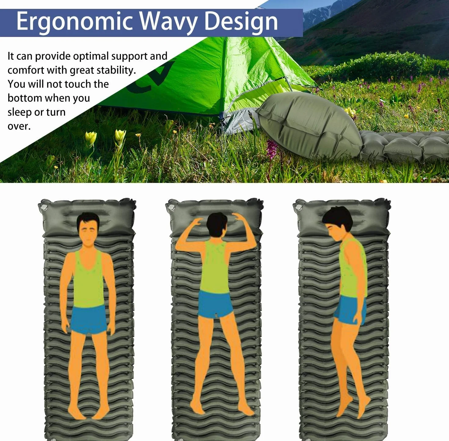 Unigear Matelas de Camping Gonflable Ultraléger Résistant à l'eau