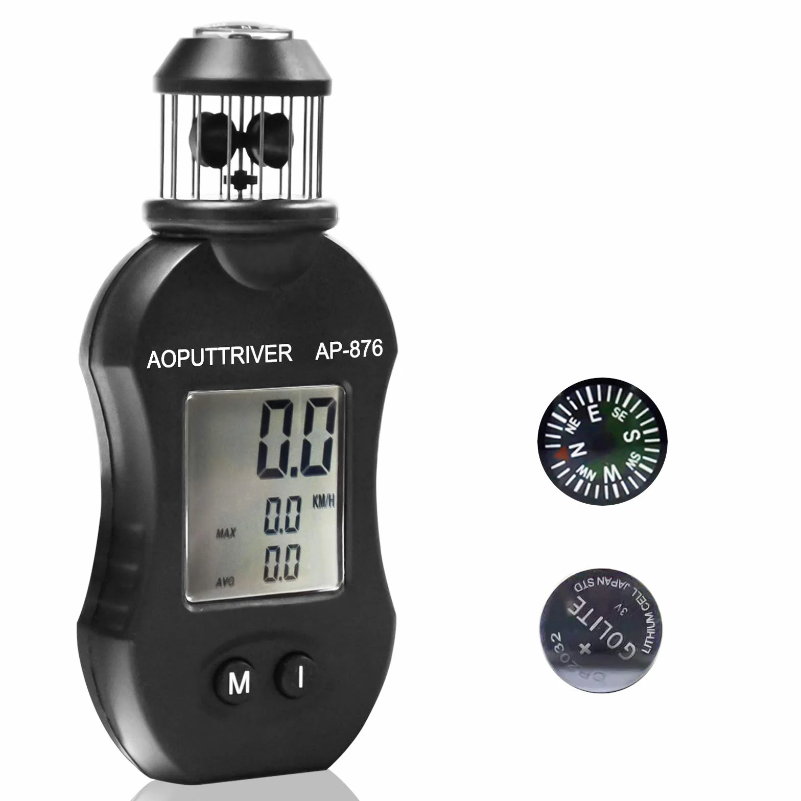 Anémomètre Numérique AP-876 Portable Compteur de Vitesse du Vent pour HVAC
