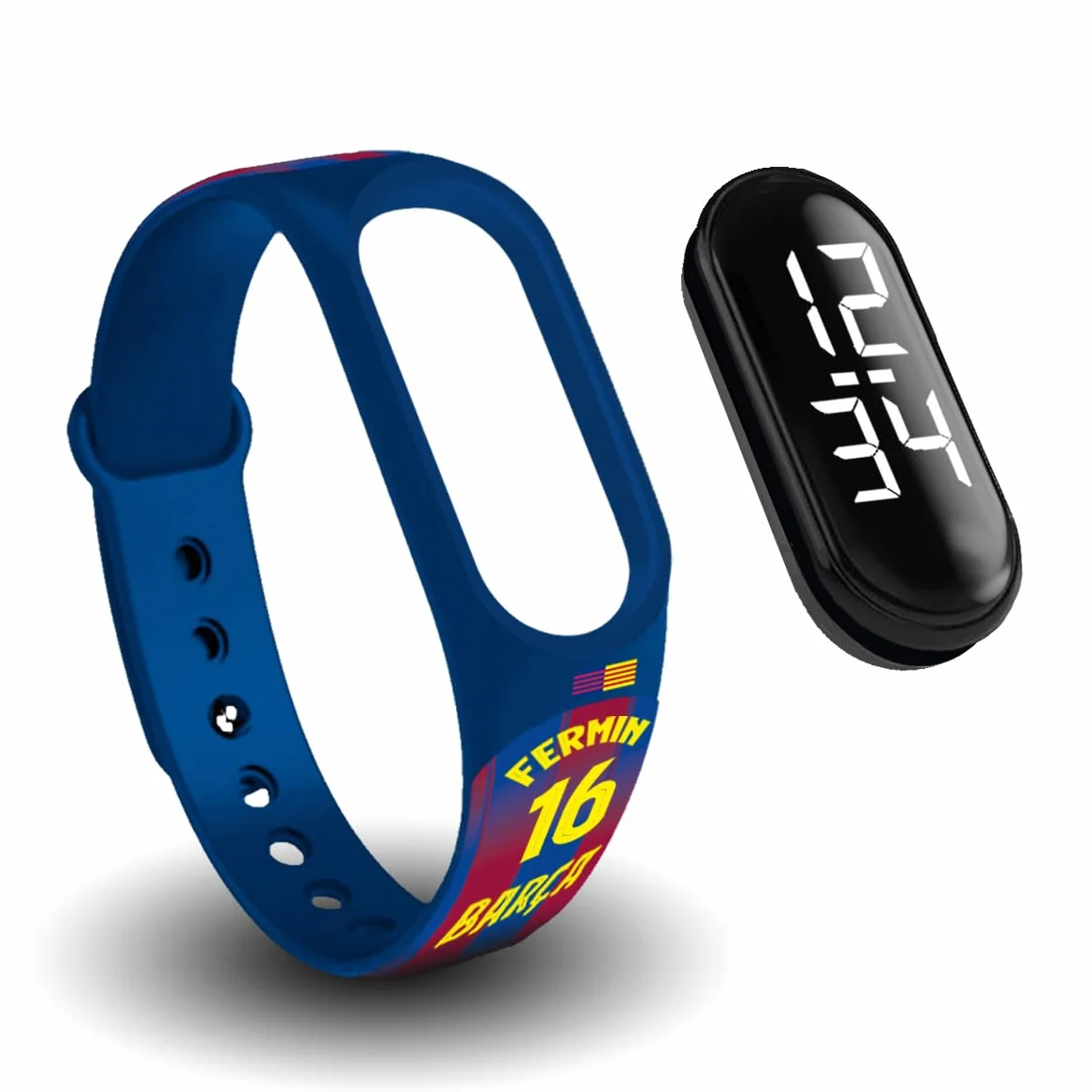 FIT & FUN Bracelet officiel FC Barcelone Montre numérique compatible garçon fille Heure date Piles