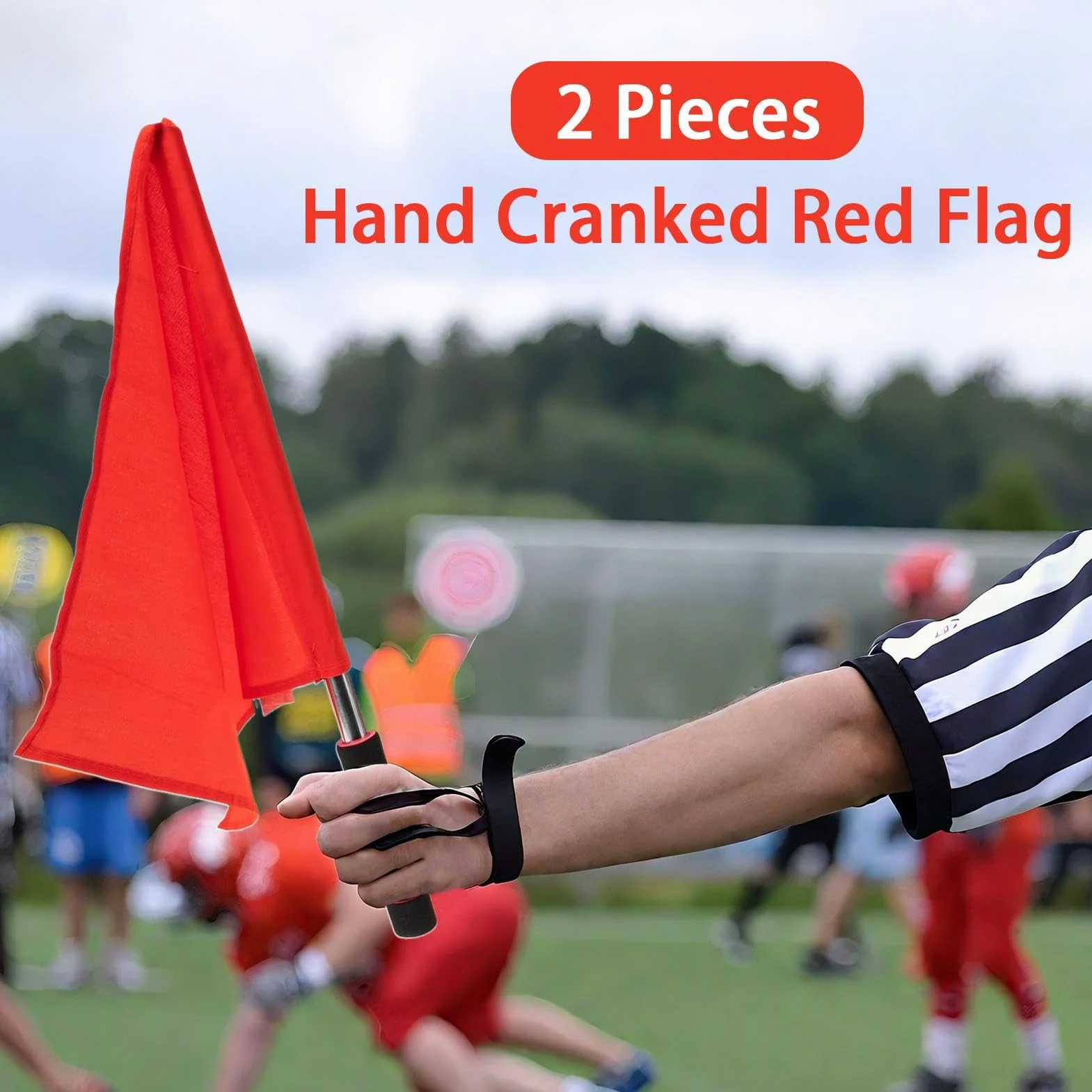 Drapeaux D'arbitre Rouges Officiels – Signalisation Football, Sport, Entraînement – Léger, Durable, Métal, Éponge, Tissu