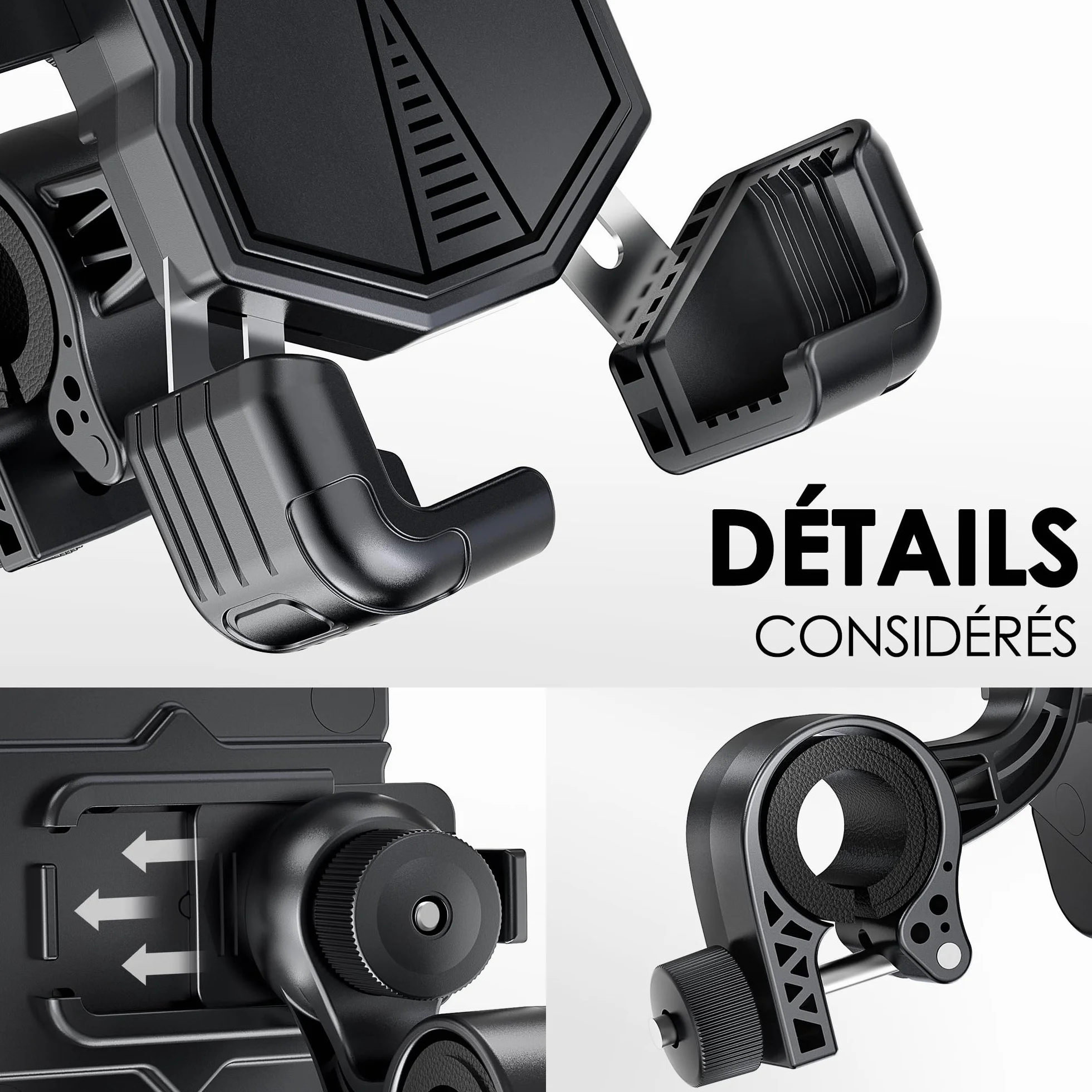 Estralia Support Téléphone Vélo 360° Rotation pour Téléphone 5.5-7.0 Pouces, Compatible Trotinette Scooter VTT
