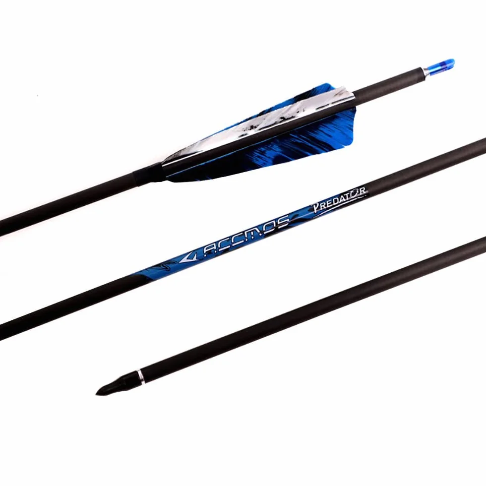ACCMOS Flèches Carbone 18pcs Diamètre Intérieur 6.2mm Spine 250-800 pour Arc à Poulies Recurve