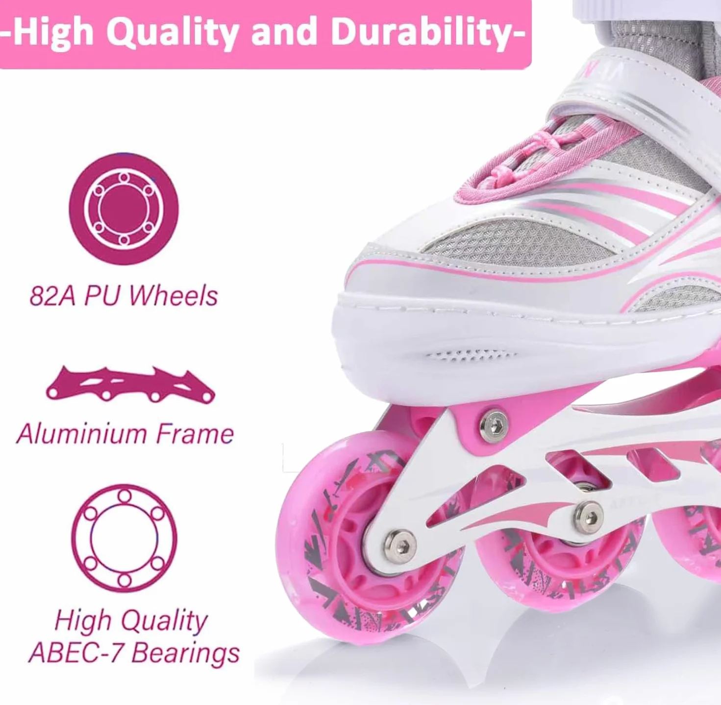 ERNAN Patins à roulettes en Ligne Réglables Enfants avec Roues LED