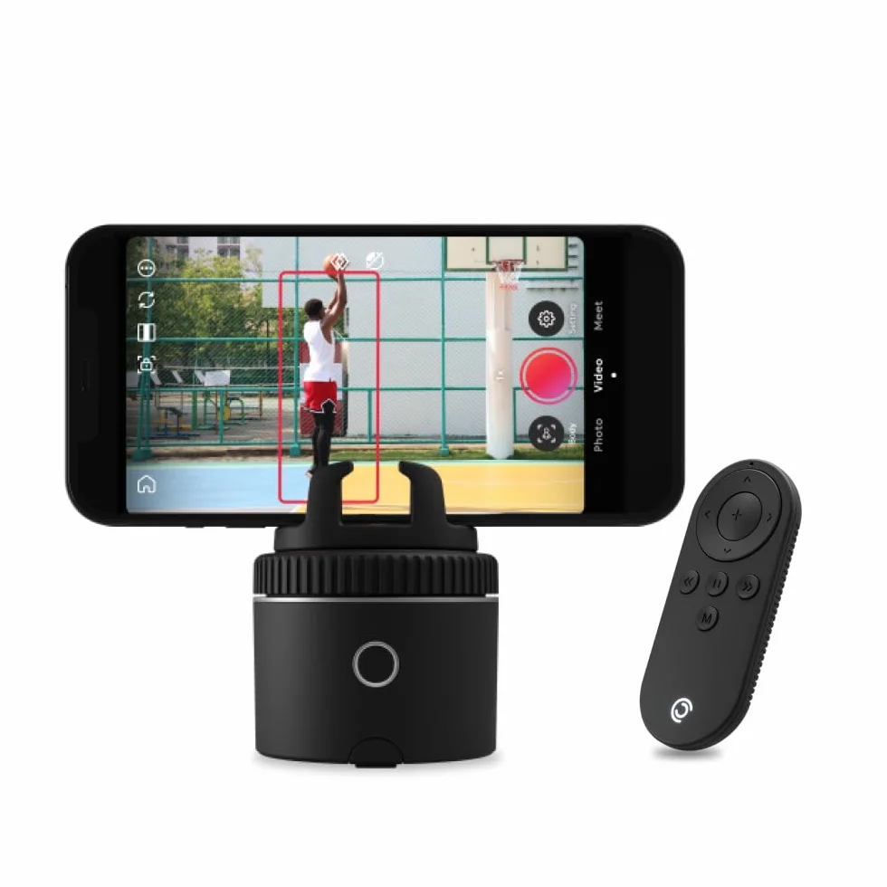 Pivo Équestre Pod Support de Téléphone Intelligent, Suivi Automatique des Chevaux, 6 Vitesses, Rotation 360°, Télécommande (Noir)