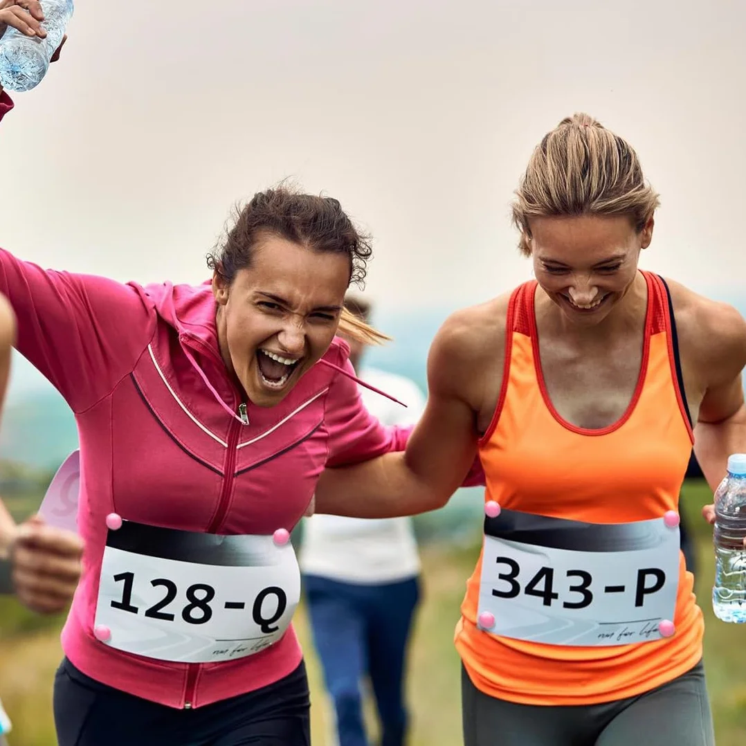 NJCXOLA Porte-dossard Aimant Running 4 Paires Aimants Dossards Triathlon Fixation Haute Résistance Rose